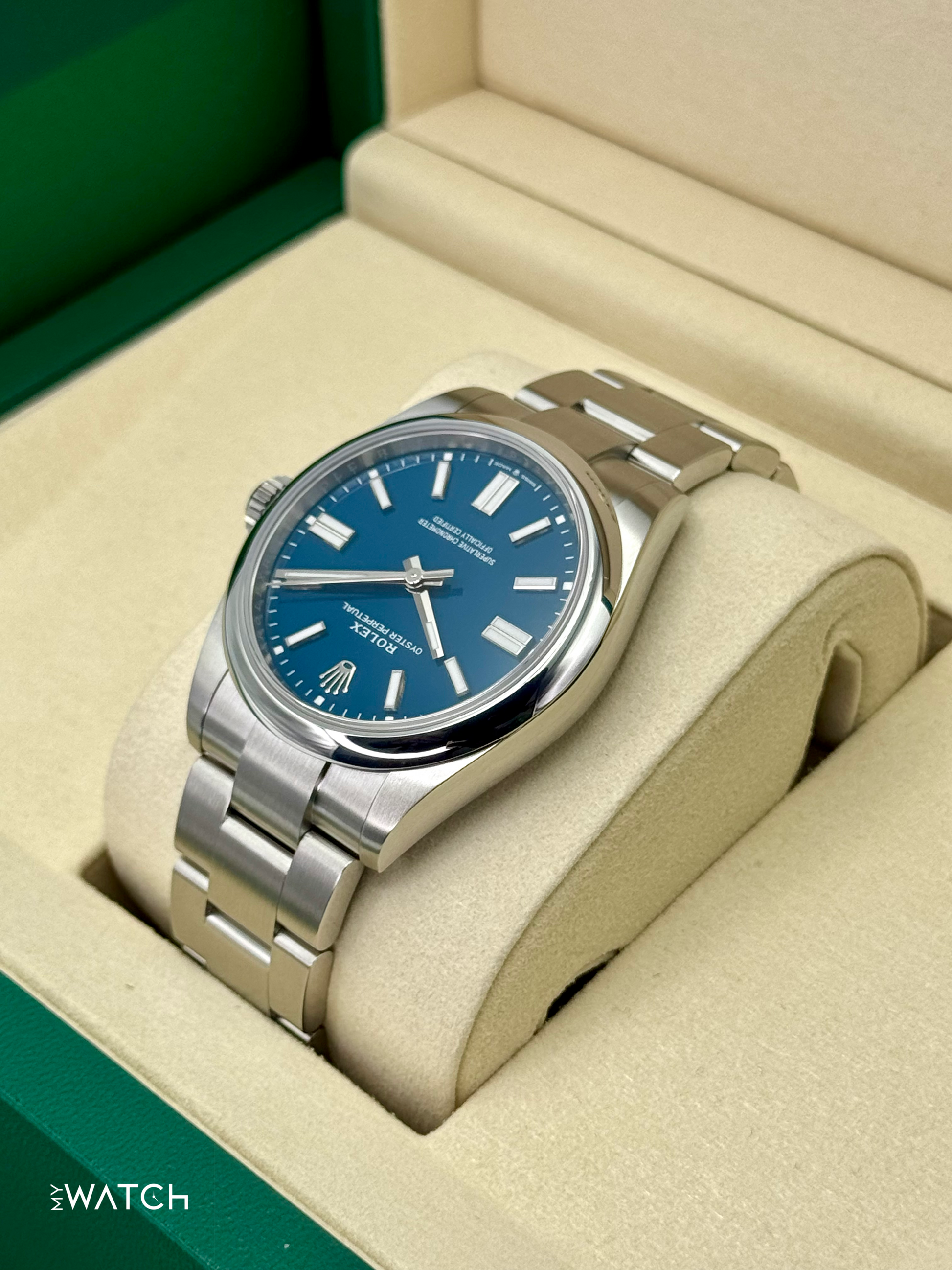 NEW 2025 Rolex Oyster Perpetual 41mm 134300 Med Blue Dial - MyWatchLLC