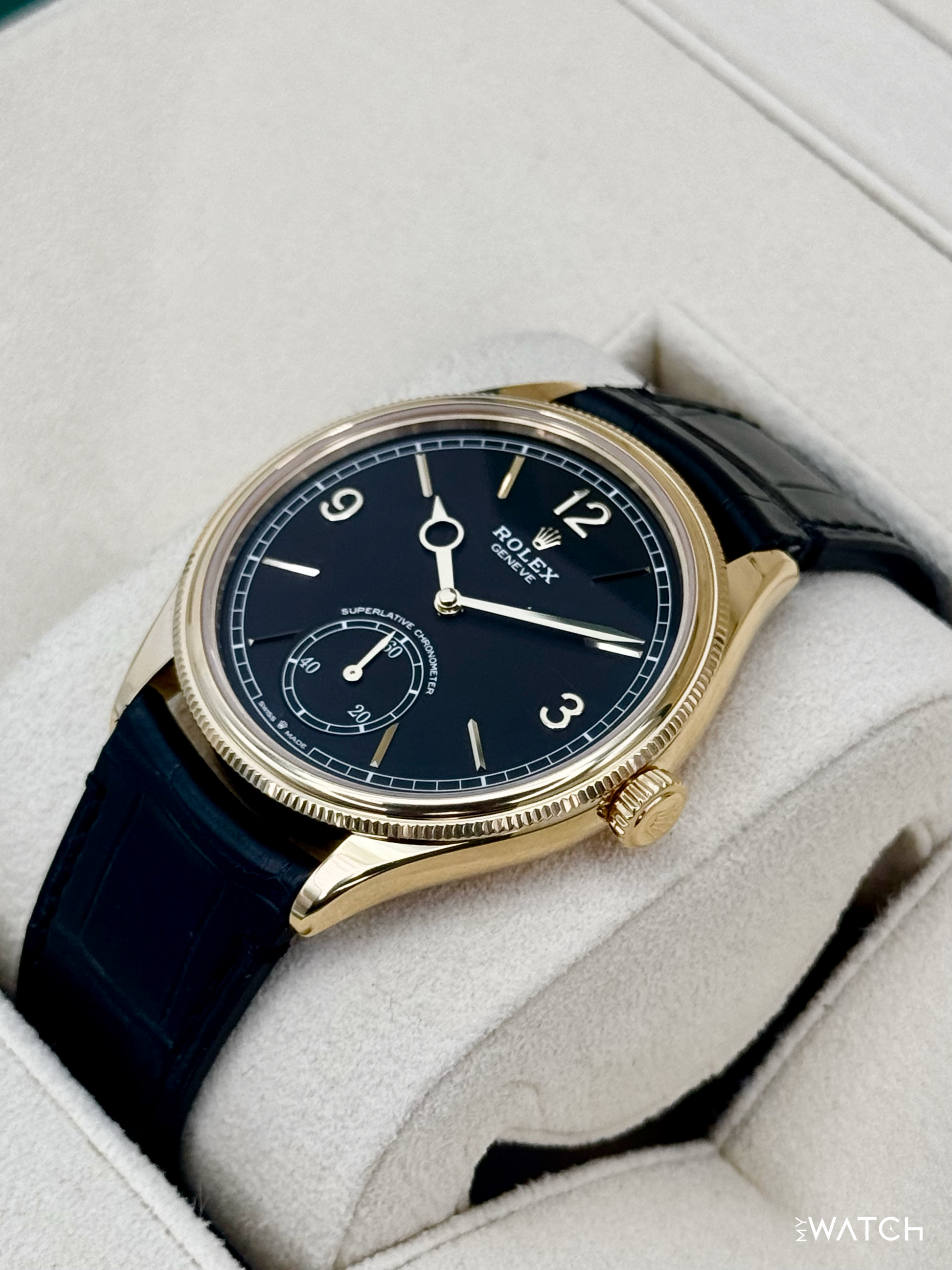 2024 Rolex 1908 39mm 52508 Yellow Gold Black Dial - MyWatchLLC