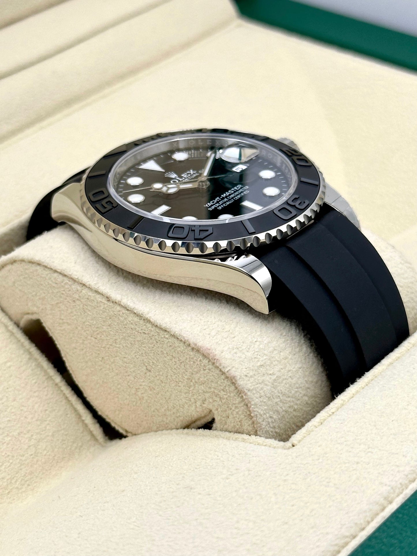 NEW 2023 Rolex Yacht-Master 42 226659 White Gold Oysterflex Black Dial - MyWatchLLC