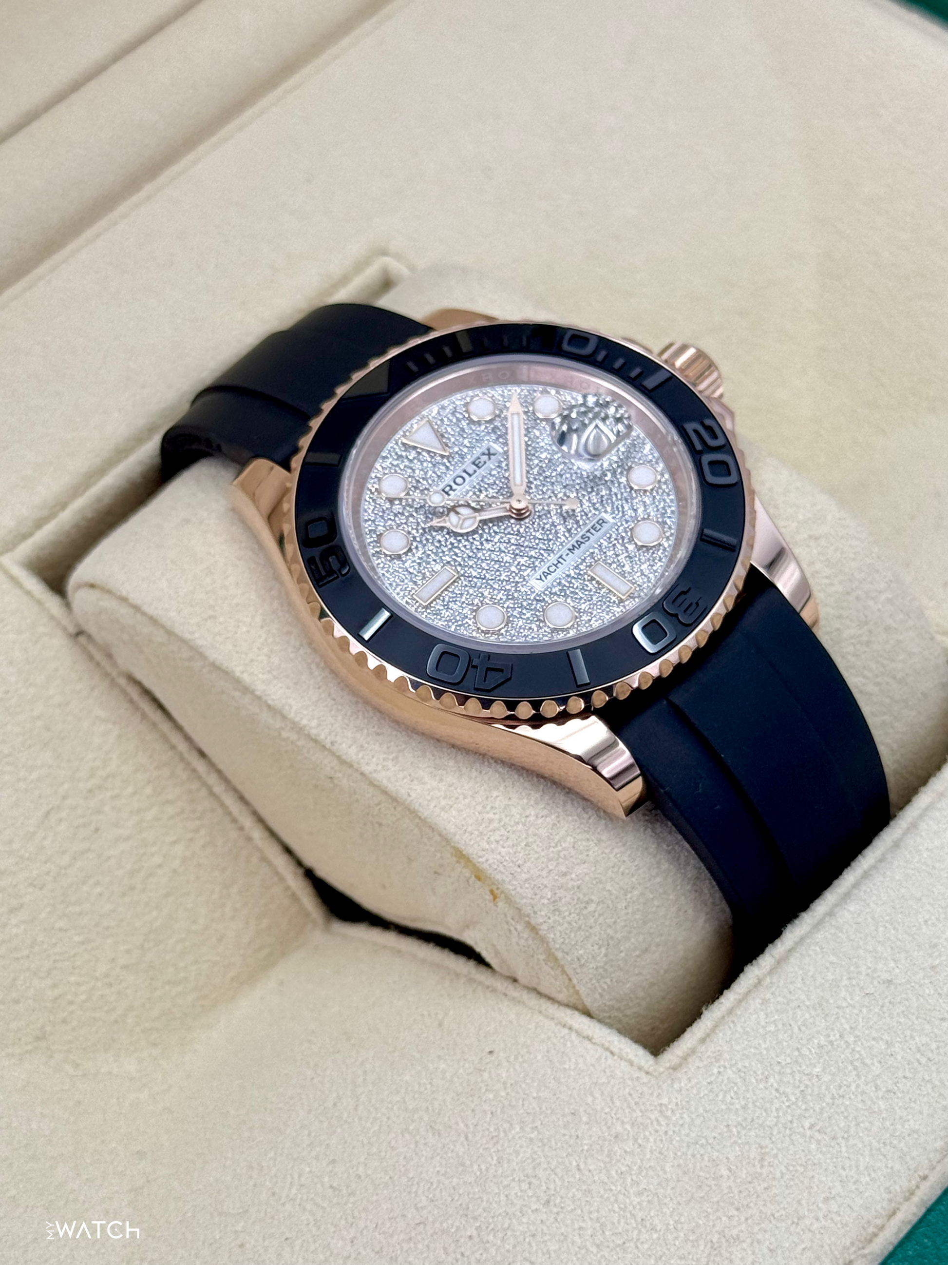 2023 Rolex Yacht-Master 40mm 126655 Rose Gold Diamond Paved Dial - MyWatchLLC