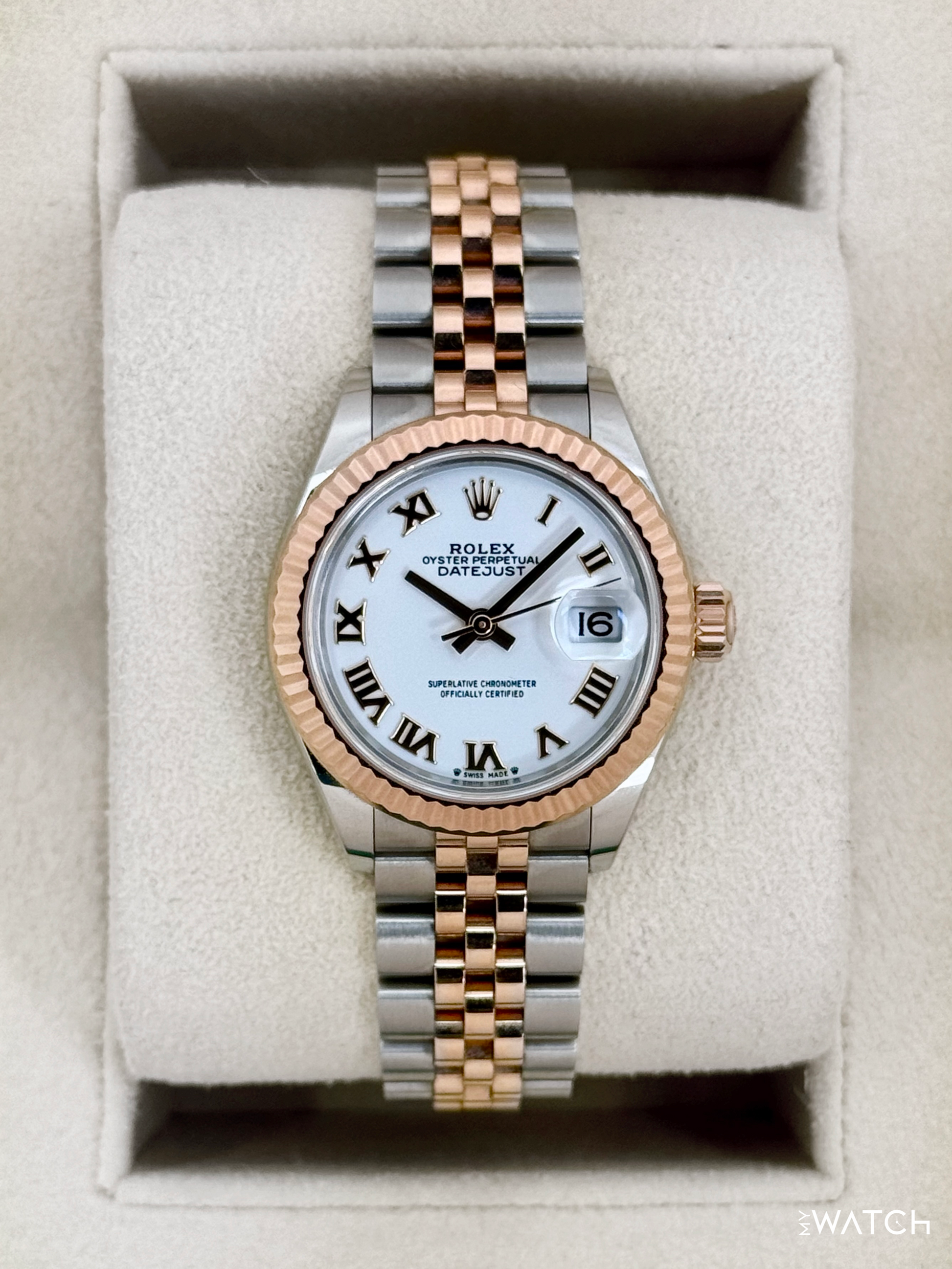 2023 Rolex Lady-Datejust 28mm 279171 Two-Tone Jubilee White Dial - MyWatchLLC