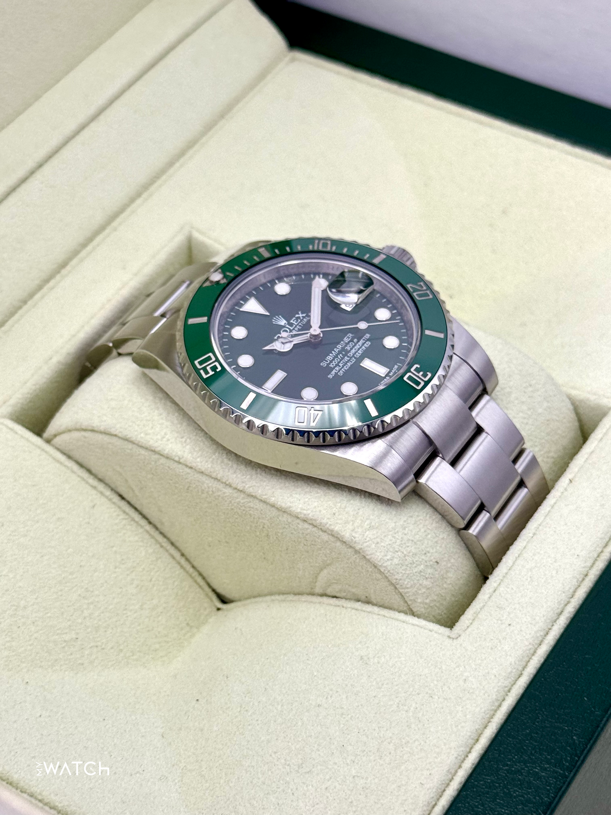 2014 Rolex Submariner "Hulk" 40mm 116610LV Green Dial - MyWatchLLC