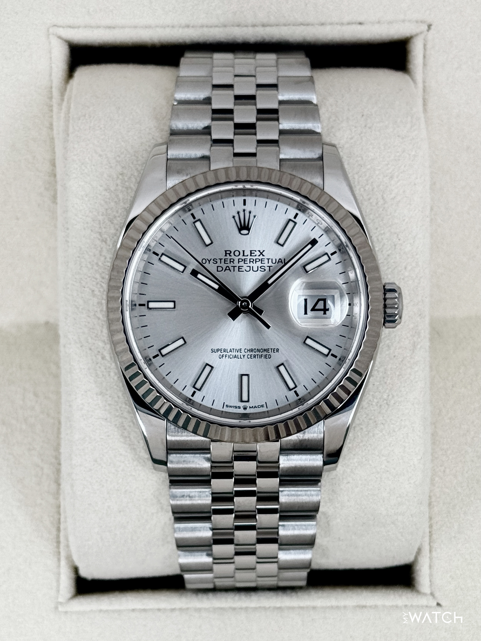 2021 Rolex Datejust 36mm 126234 Stainless Steel Jubilee Silver Dial - MyWatchLLC