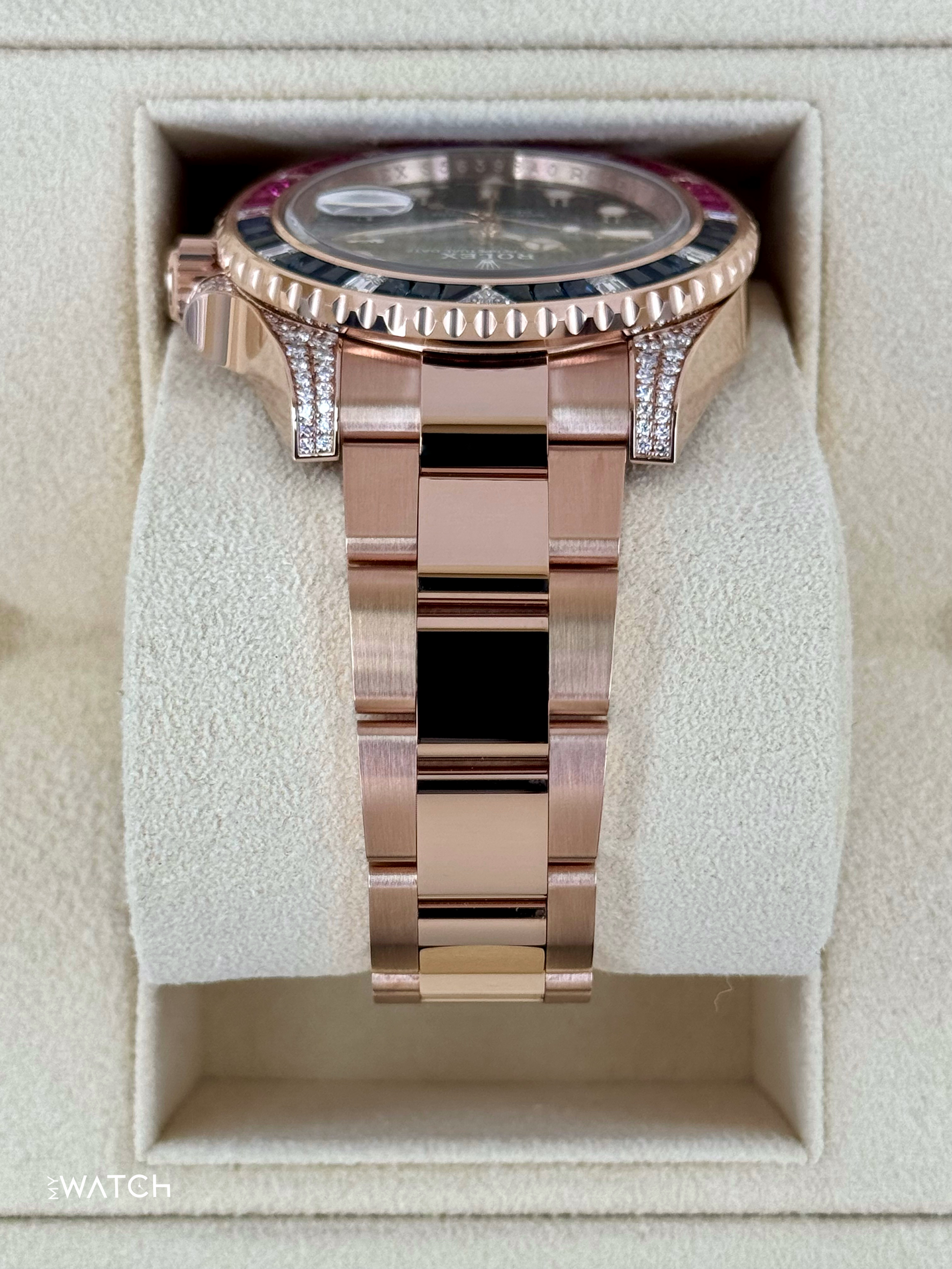 NOS 2021 Rolex GMT-Master II 40mm 126755SARU Pepsi Rose Gold Sapphire Ruby - MyWatchLLC