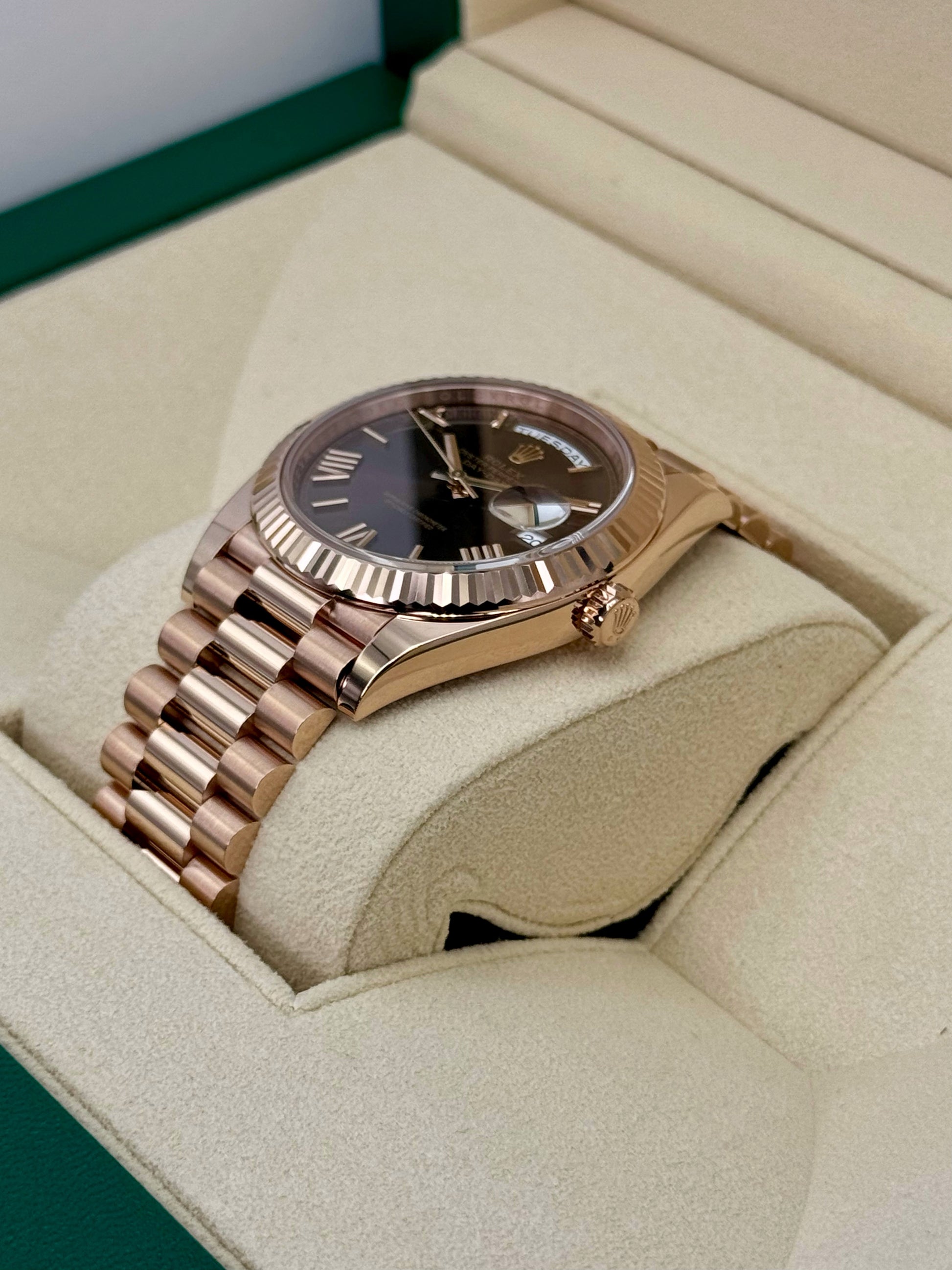 2024 Rolex Day-Date 40mm 228235 Rose Gold Chocolate Dial - MyWatchLLC