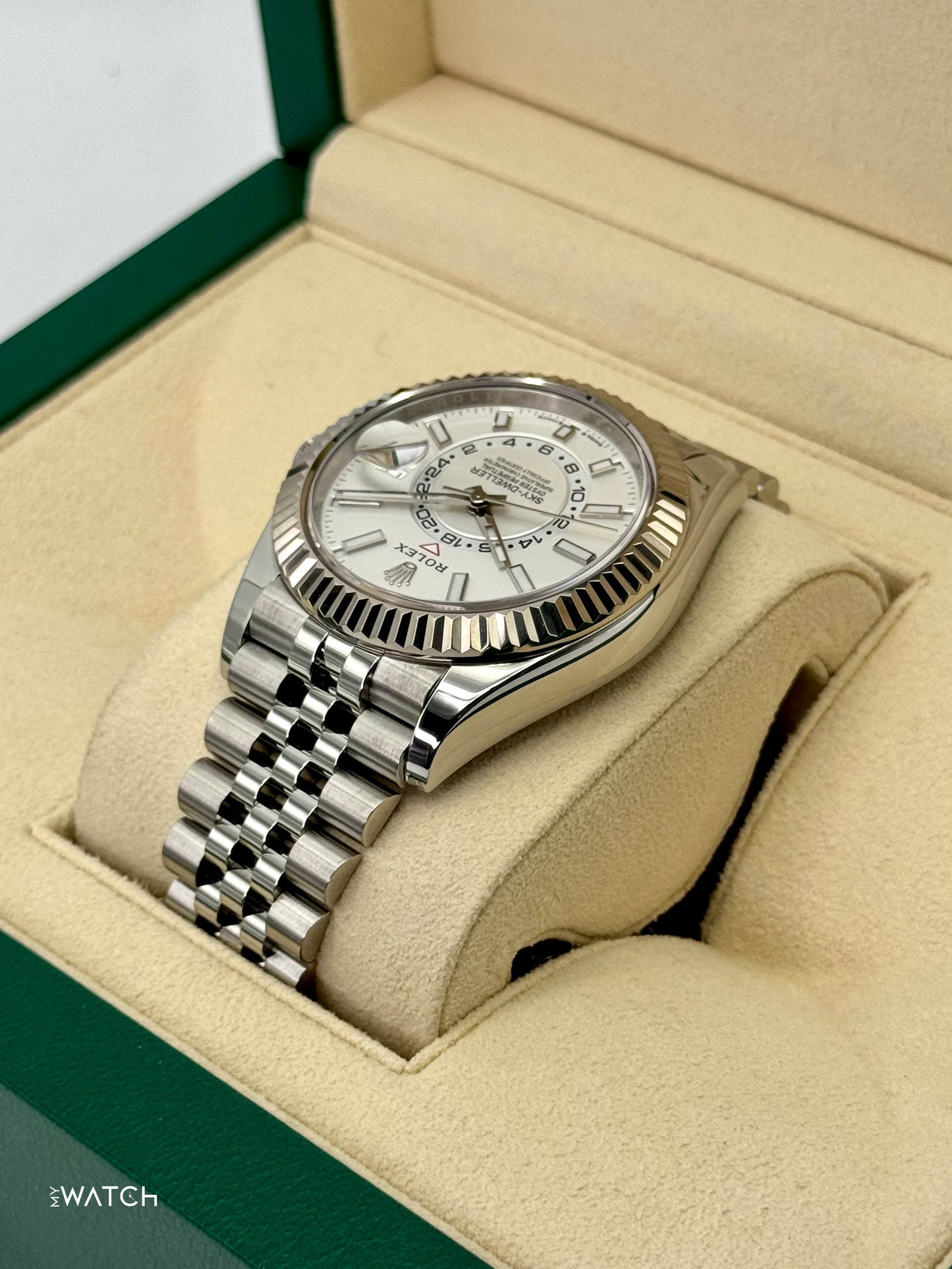 2025 Rolex Sky-Dweller 42mm 336934 Stainless Steel Jubilee White Dial - MyWatchLLC