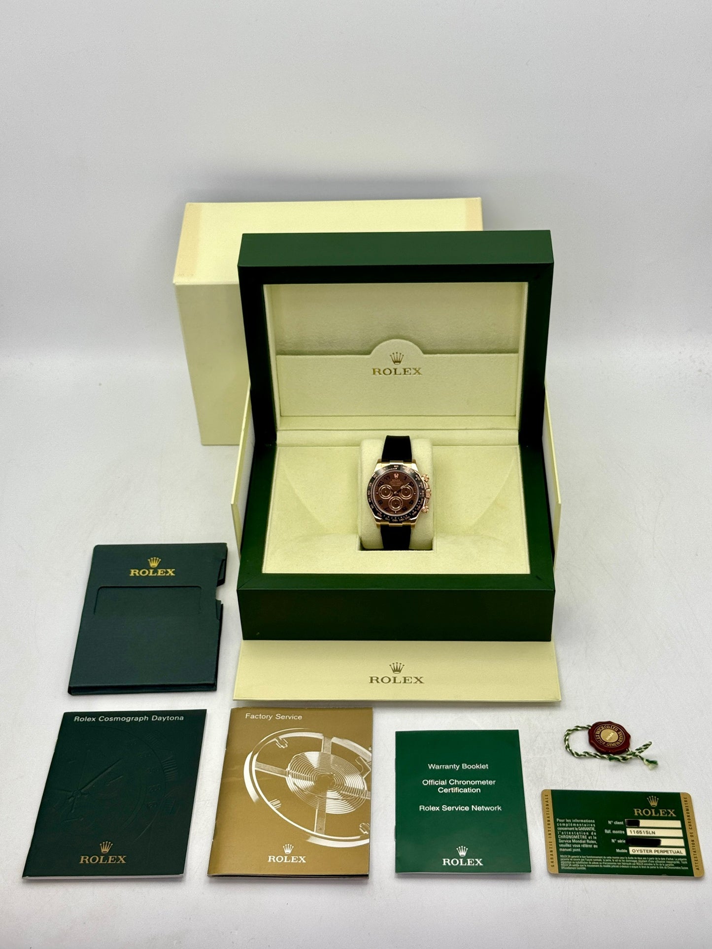2012 Rolex Daytona 40mm 116515LN Rose Gold Oysterflex Chocolate Dial