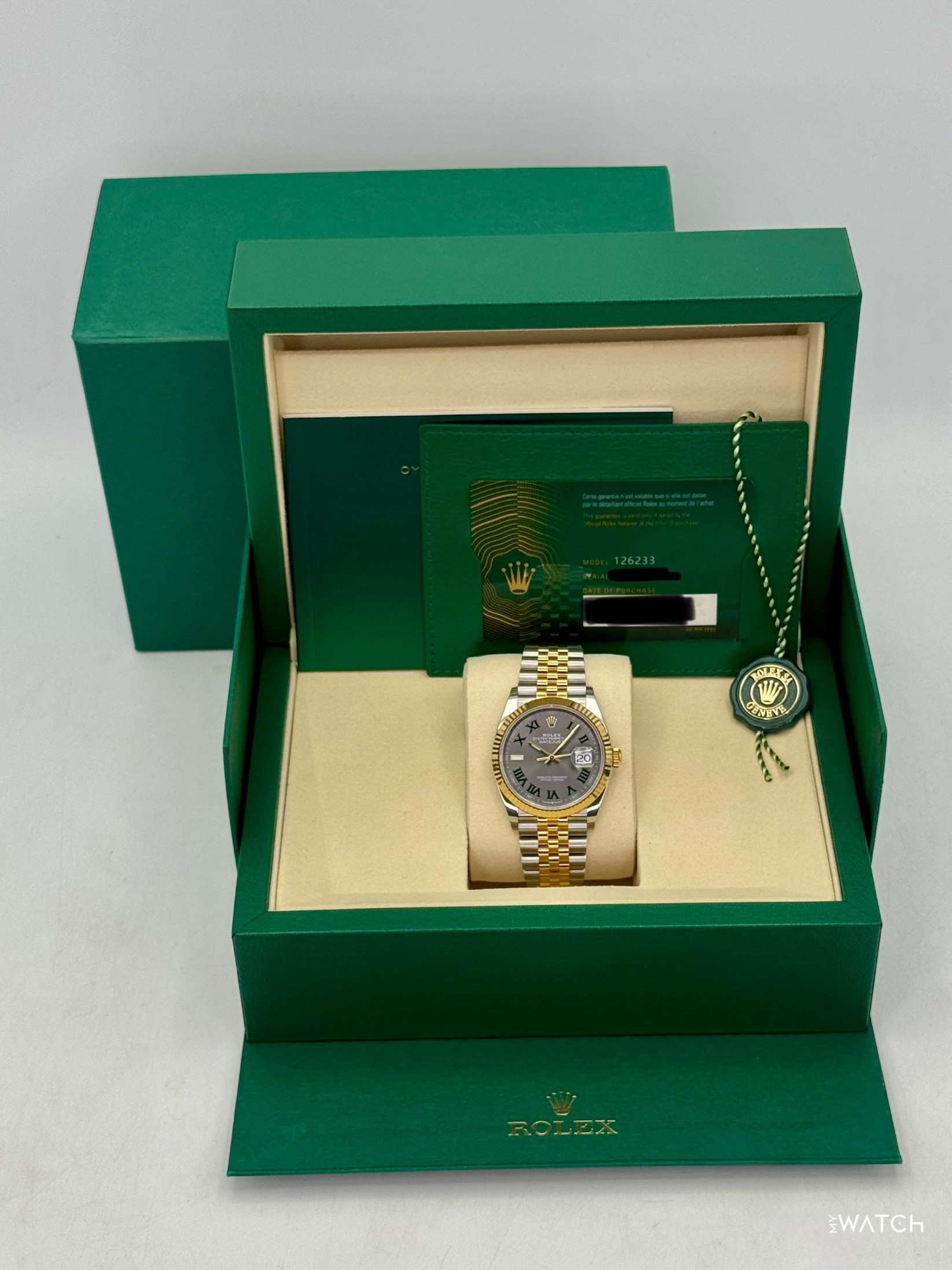 NEW 2026 Rolex Datejust 36mm 126233 Two-Tone Jubilee Wimbledon Dial - MyWatchLLC