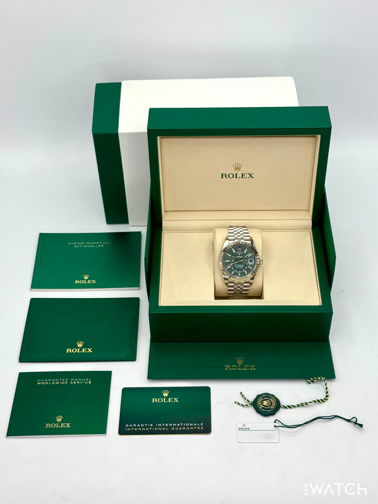 NEW 2026 Rolex Sky-Dweller 42mm 336934 Jubilee Green Dial (STICKERED)