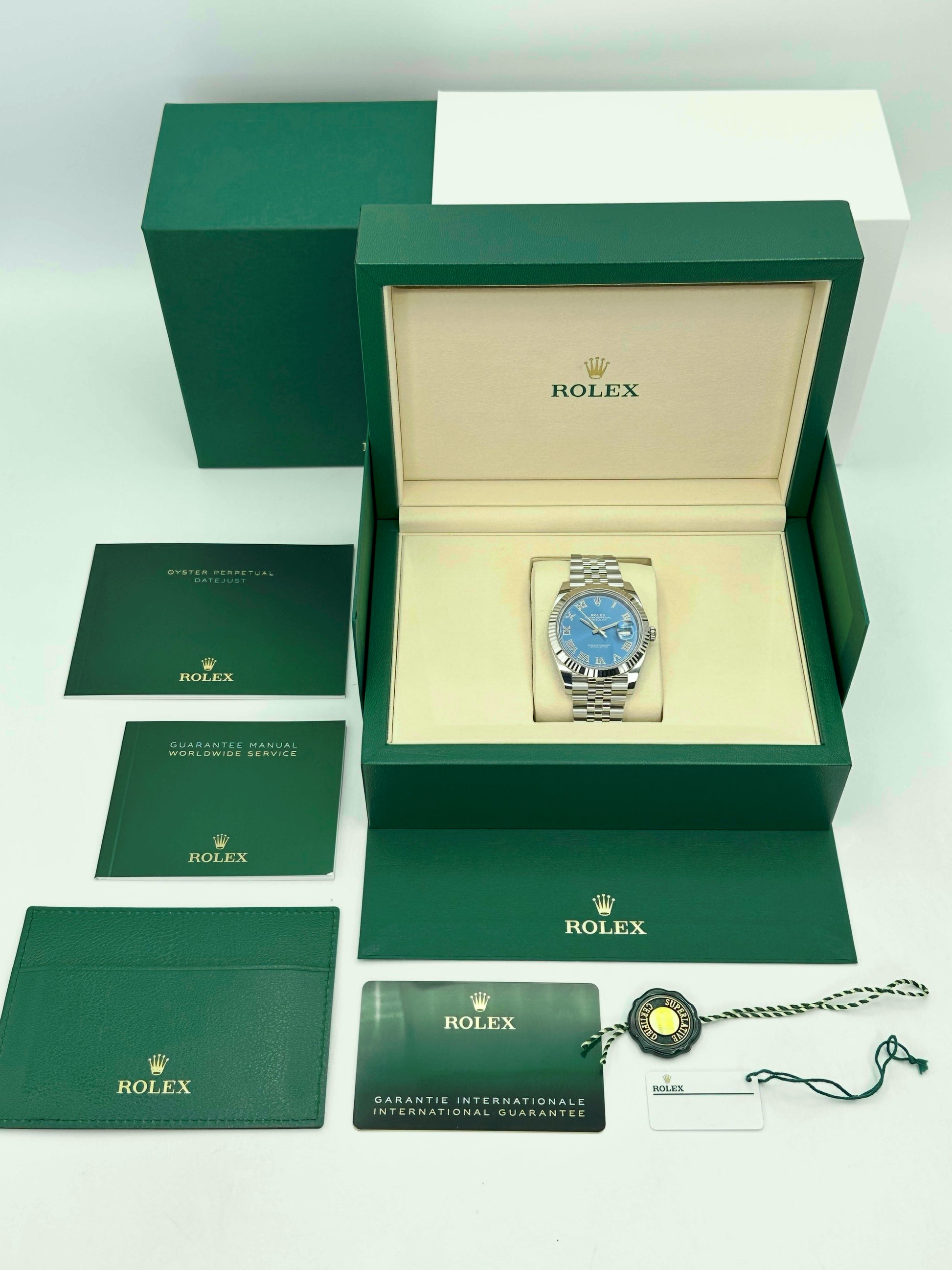 NEW 2025 Rolex Datejust 41mm 126334 Jubilee Blue Roman Numeral Dial - MyWatchLLC