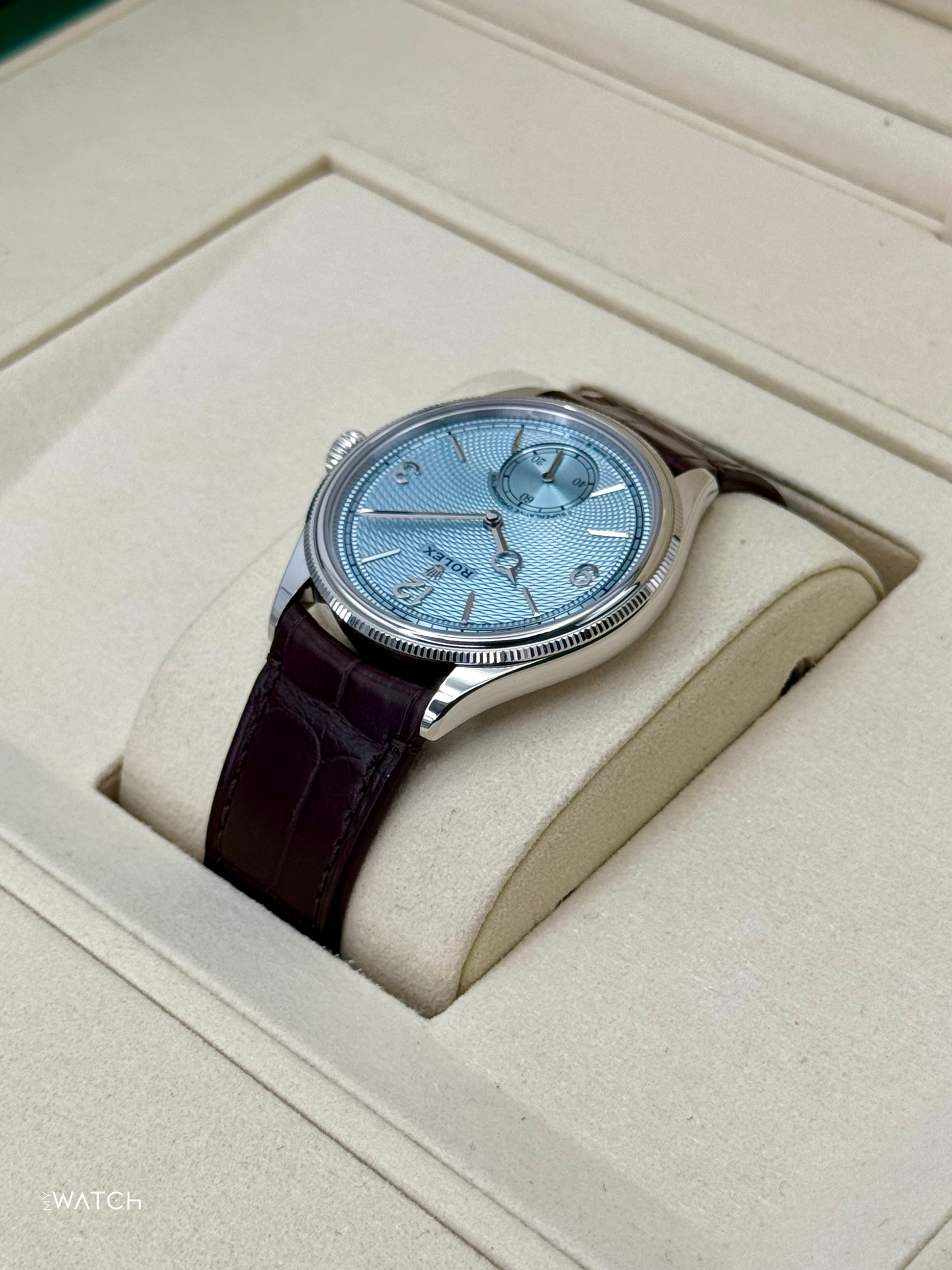 NEW 2025 Rolex 1908 39mm 52506 Platinum Ice Blue Dial - MyWatchLLC