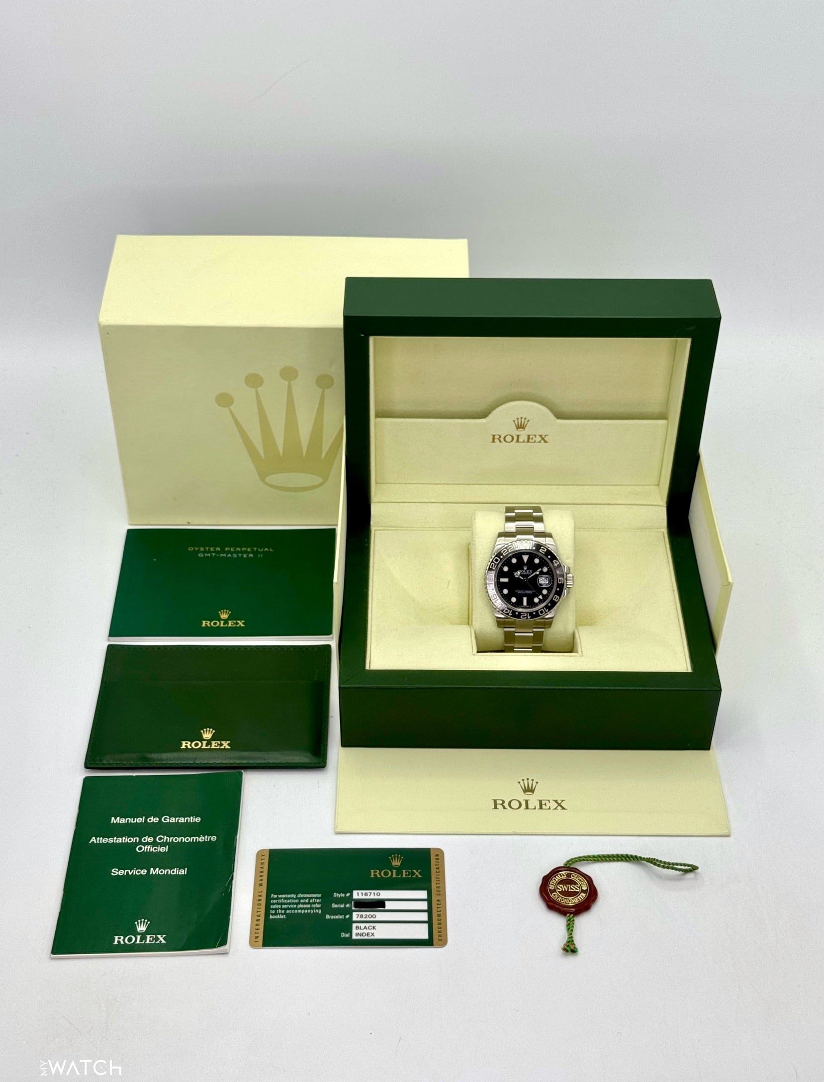 2011 Rolex GMT-Master II 40mm 116710LN Stainless Steel Black Dial - MyWatchLLC