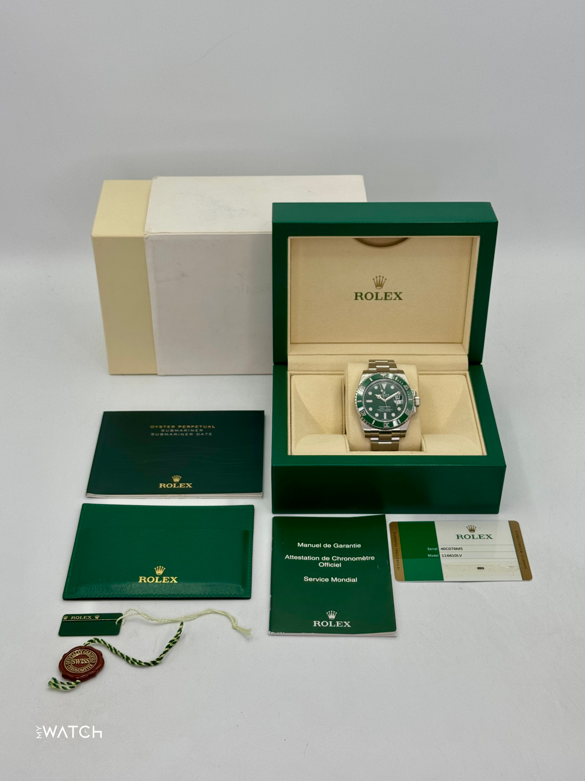 2015 Rolex Submariner “Hulk” 40mm 116610LV Green Dial - MyWatchLLC