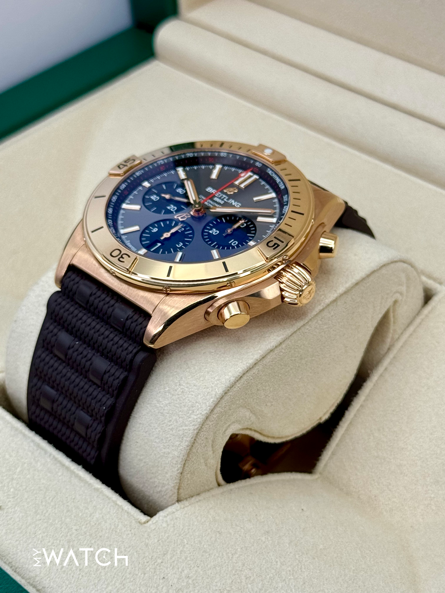 2023 Breitling Chronomat B01 42mm RB0134 Red Gold Grey Dial