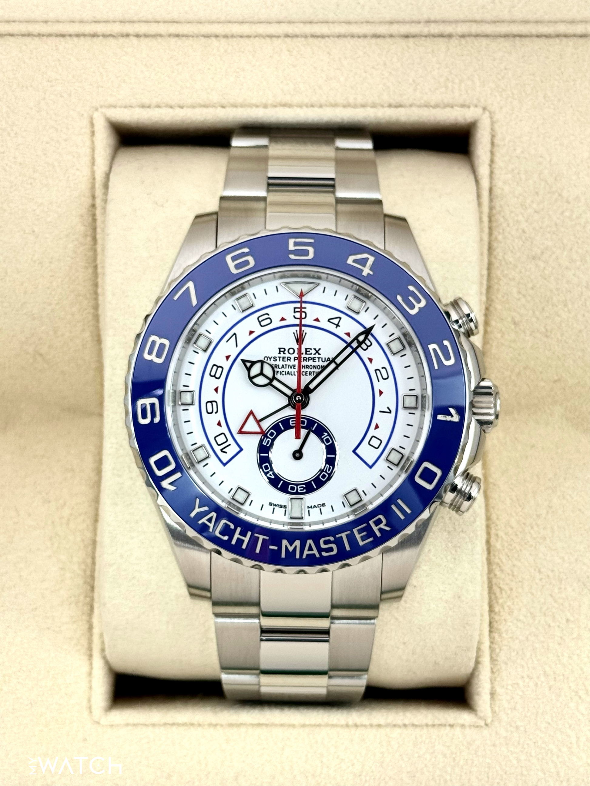 2022 Rolex Yacht-Master II 44mm 116680 Stainless Steel White Dial - MyWatchLLC