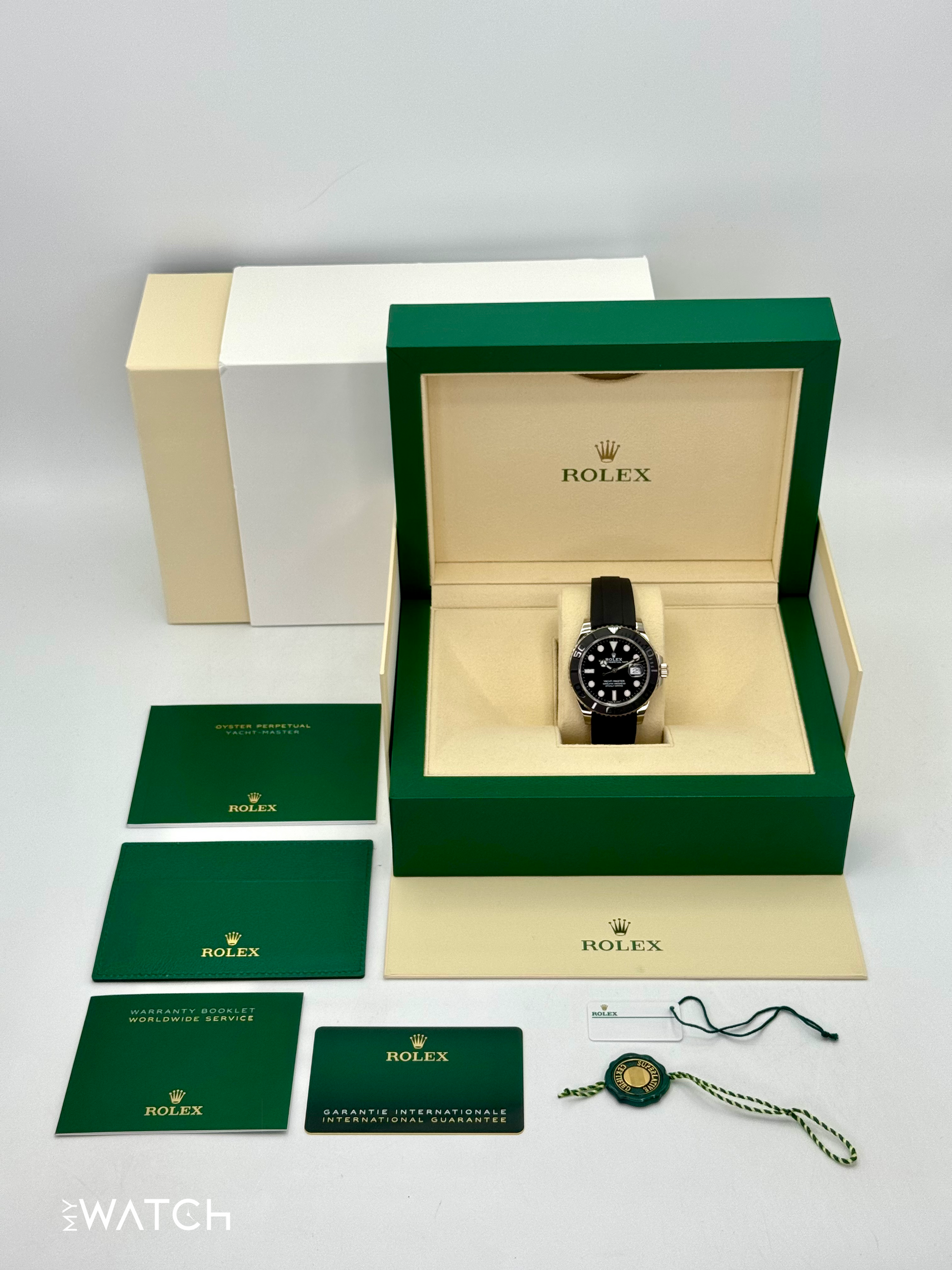 2024 Rolex Yacht-Master 42mm 226659 White Gold Oysterflex Black Dial - MyWatchLLC