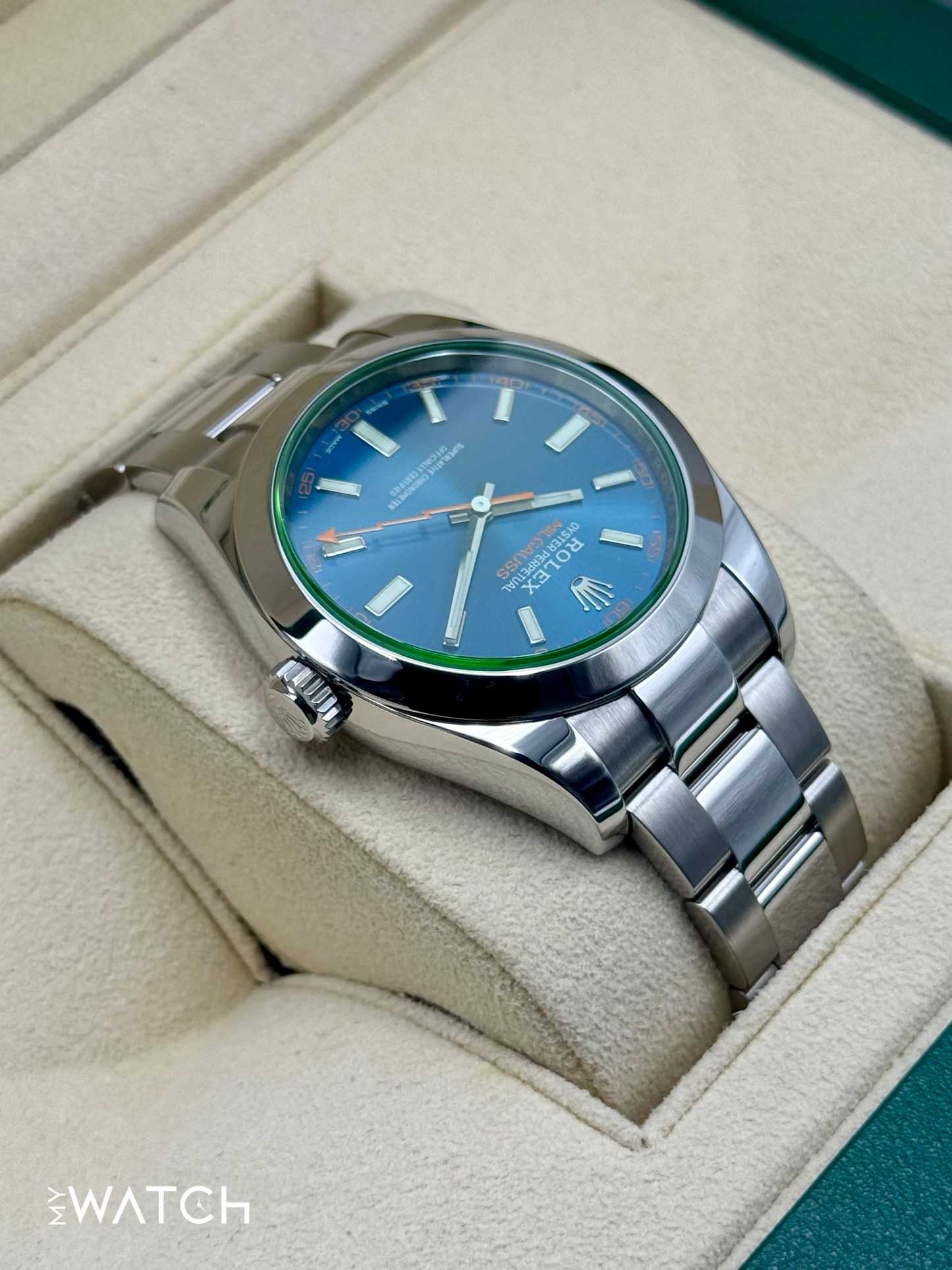 2022 Rolex Milgauss 40mm 116400GV Stainless Steel Blue Dial