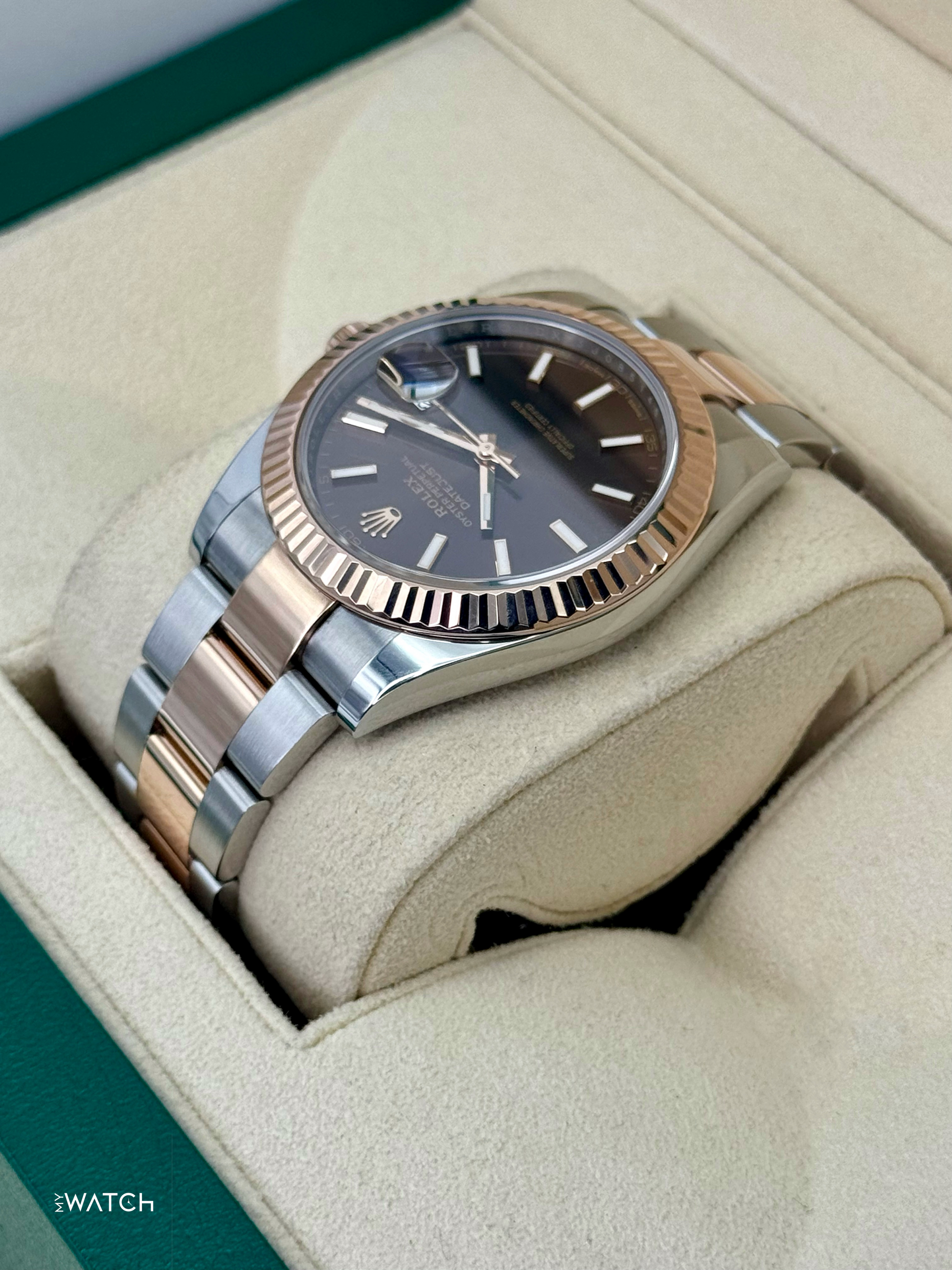 2017 Rolex Datejust 41mm 126331 Two-Tone Rose Gold Chocolate Dial - MyWatchLLC