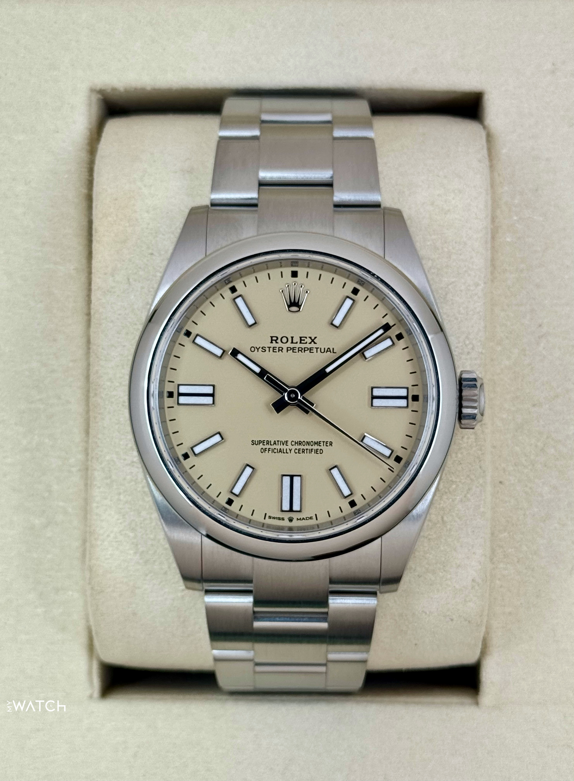 2025 Rolex Oyster Perpetual 41mm 134300 Beige Dial - MyWatchLLC