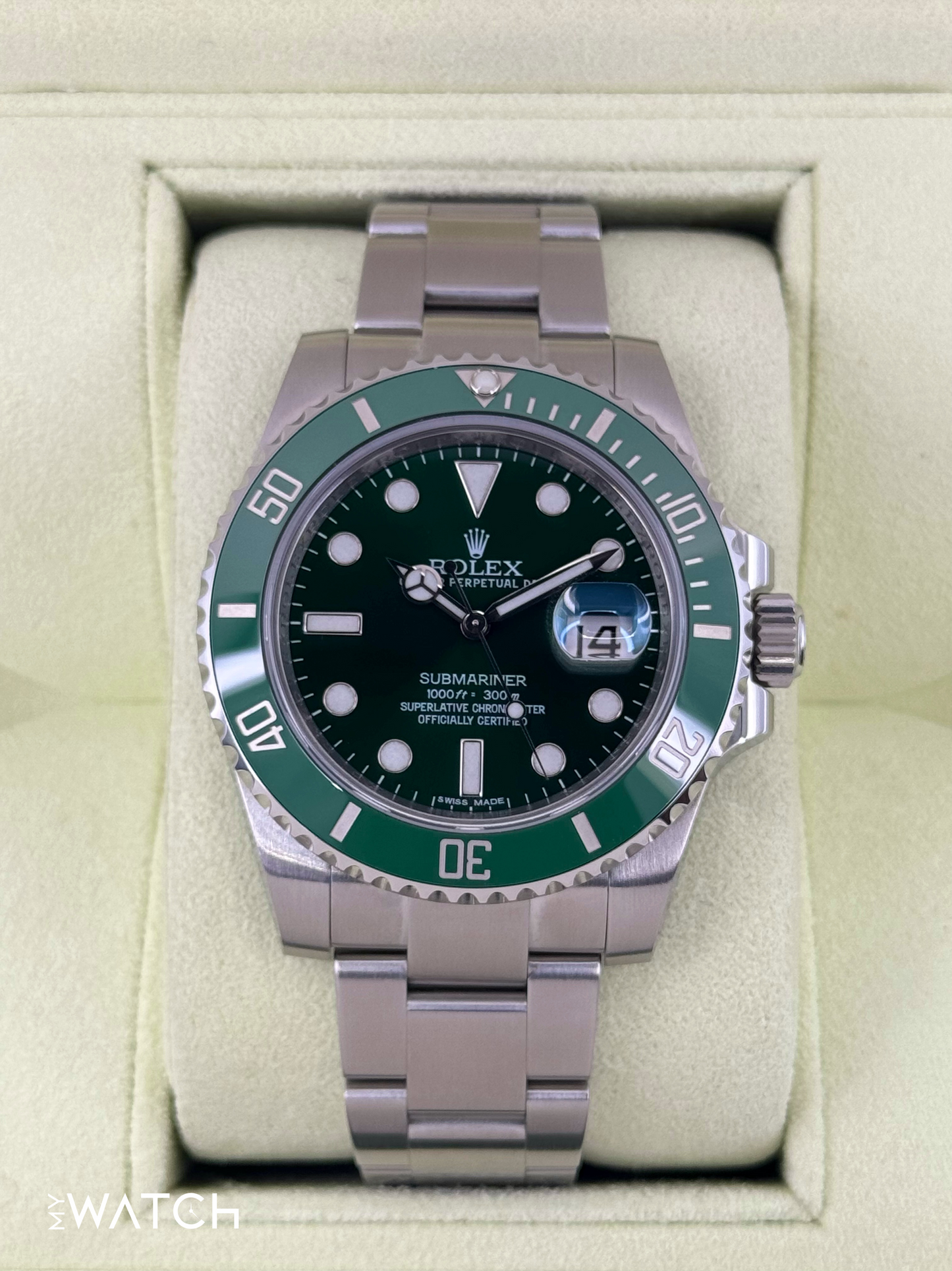 2012 Rolex Submariner “Hulk” 40mm 116610LV Green Dial - MyWatchLLC