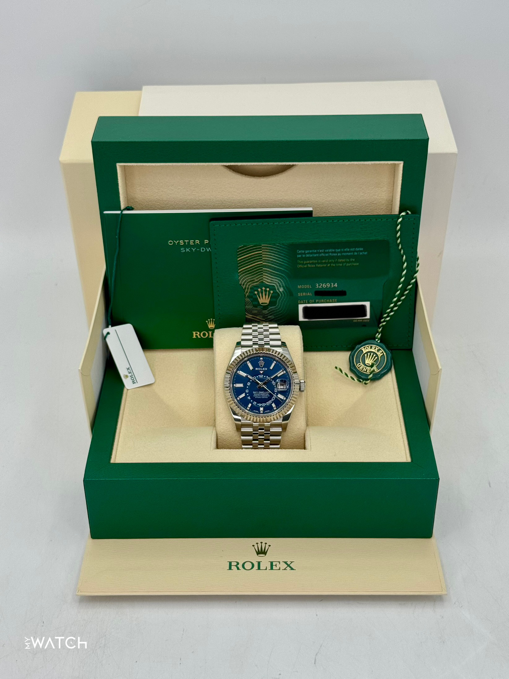 2022 Rolex Sky-Dweller 42mm 326934 Jubilee Blue Dial - MyWatchLLC