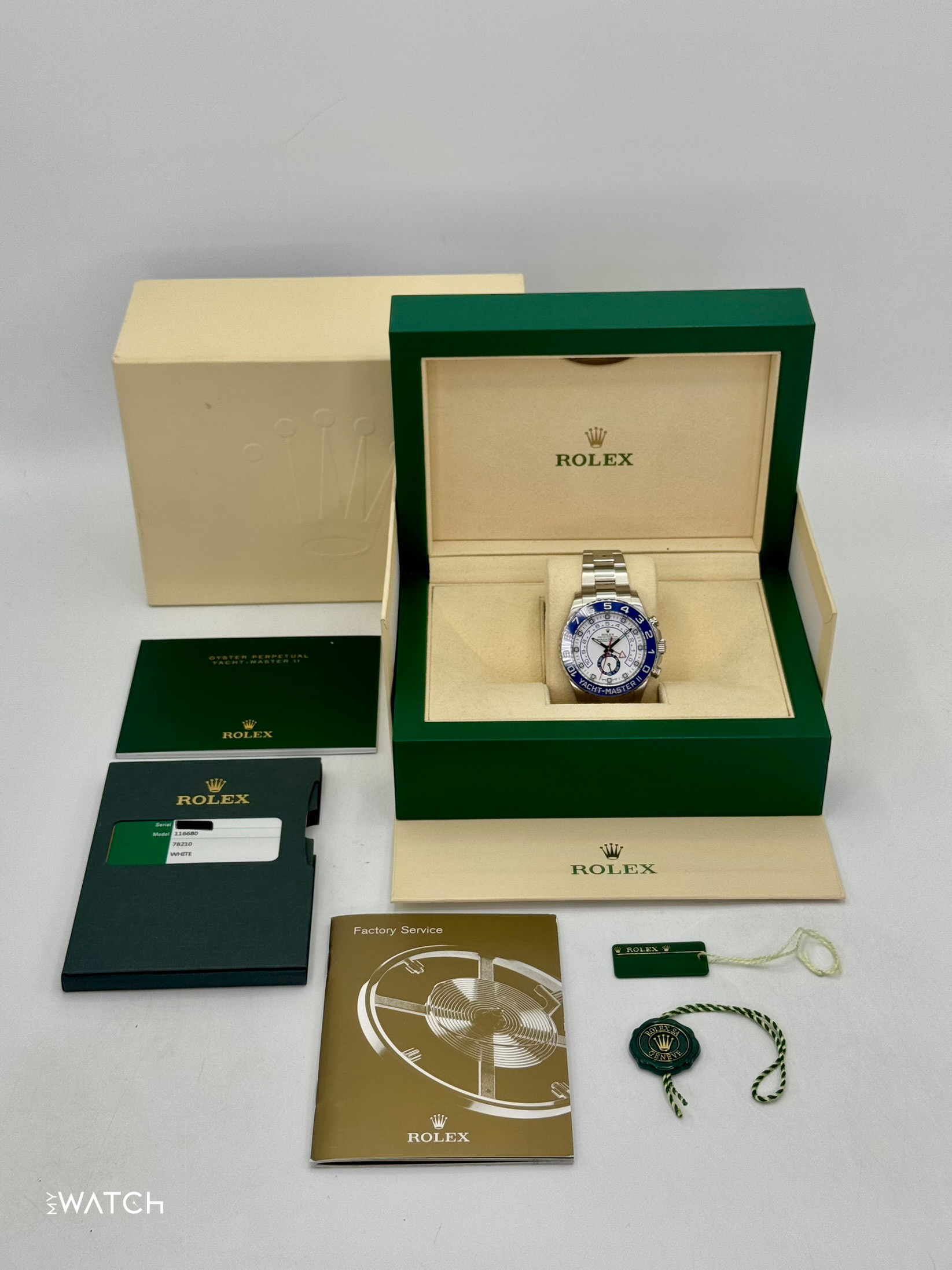 2016 Rolex Yacht-Master II 44mm 116680 Stainless Steel White Dial - MyWatchLLC