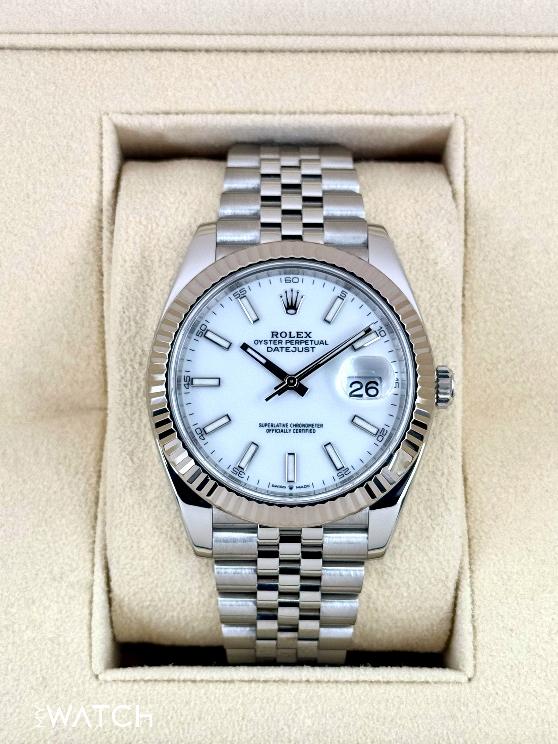 2022 Rolex Datejust 41mm 126334 Stainless Steel Jubilee White Dial - MyWatchLLC