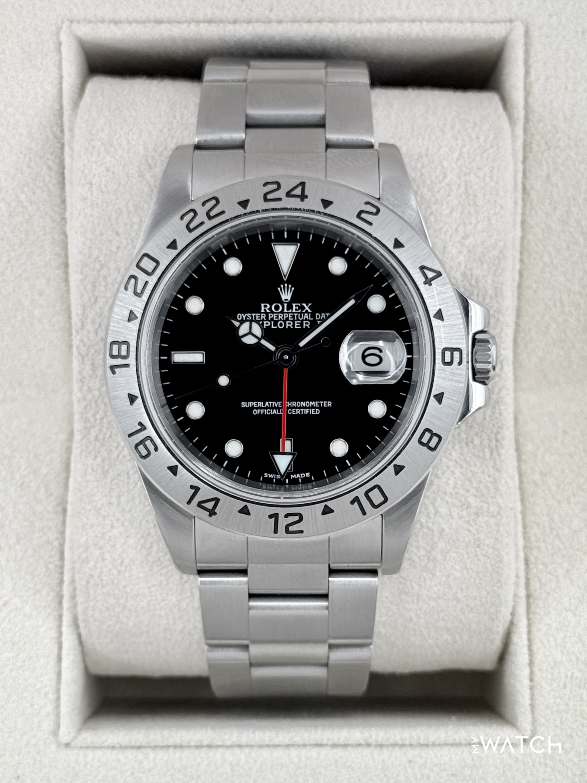 2002 Rolex Explorer II 40mm 16570 Stainless Steel Black Dial - MyWatchLLC
