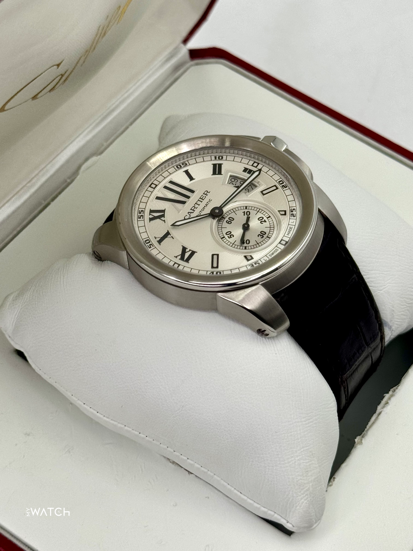 2013 Cartier Calibre De Cartier 42mm W7100037 Stainless Steel Silver Dial