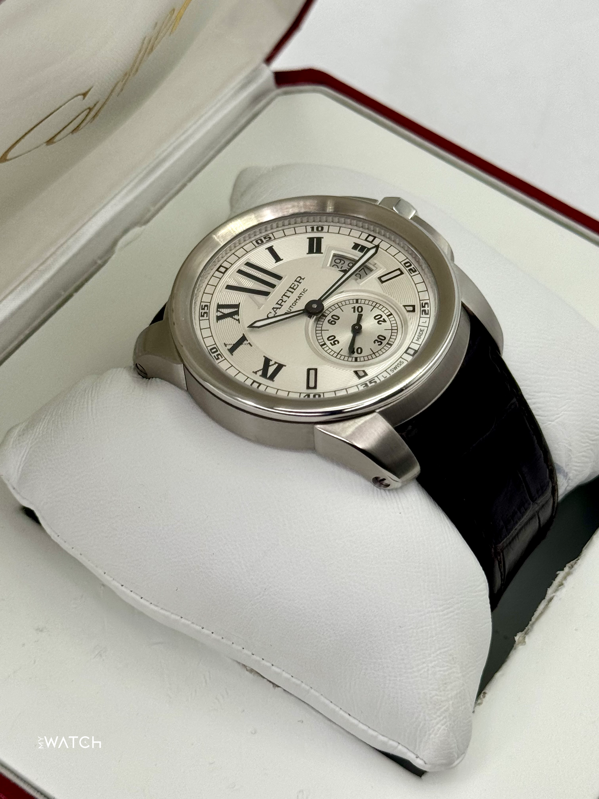 2013 Cartier Calibre De Cartier 42mm W7100037 Stainless Steel Silver Dial - MyWatchLLC