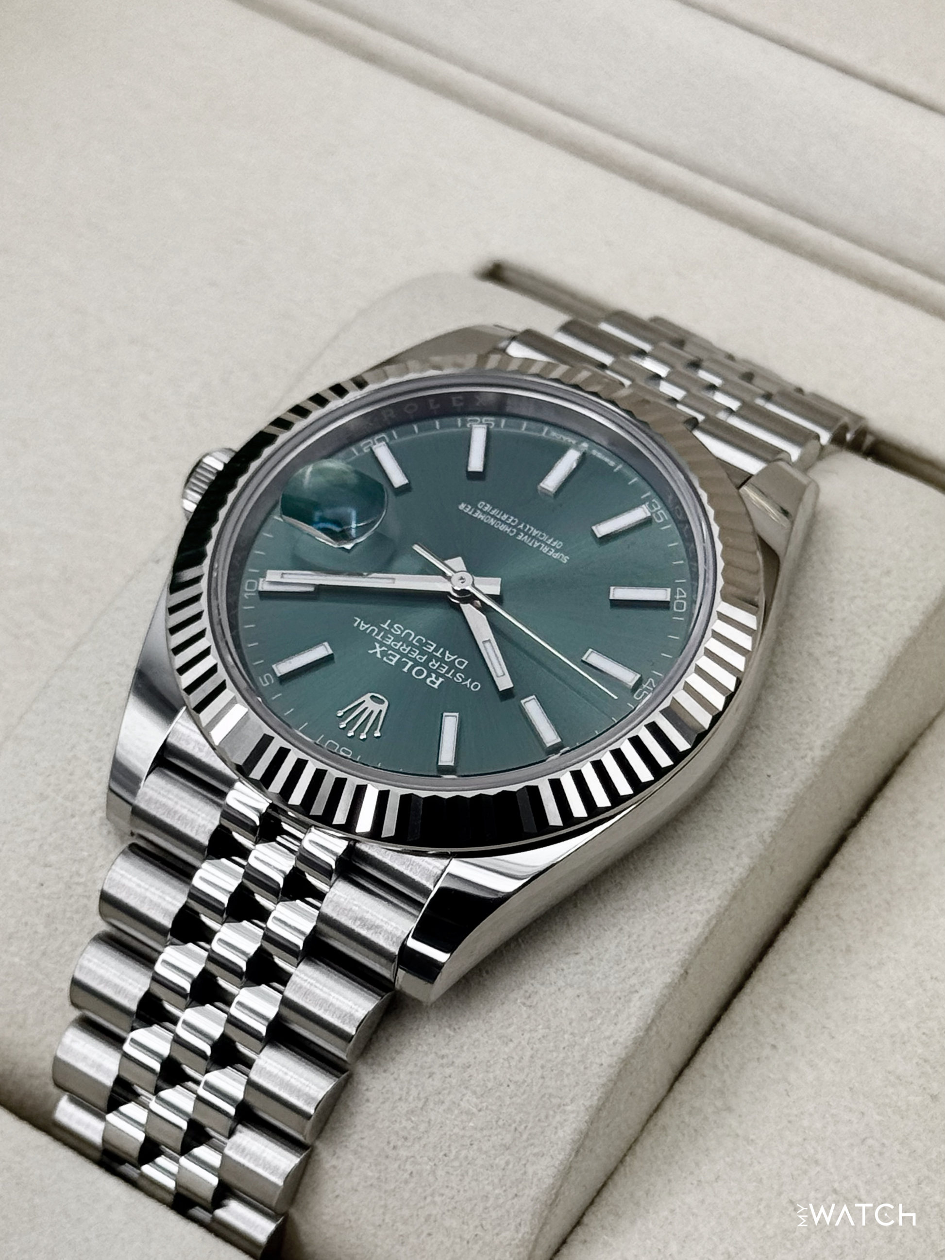 NEW 2026 Rolex Datejust 41mm 126334 Jubilee Green Dial - MyWatchLLC