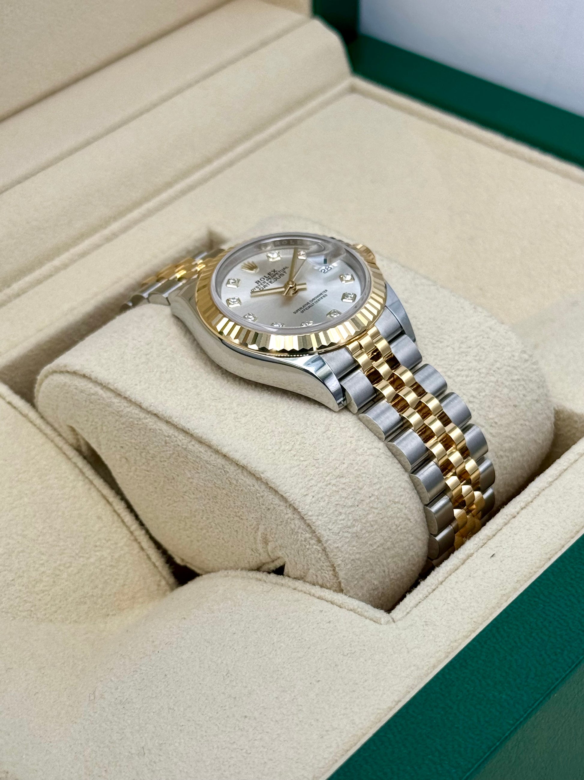 NEW 2024 Rolex Lady Datejust 28mm 279173 Jubilee Silver Diamond Dial - MyWatchLLC