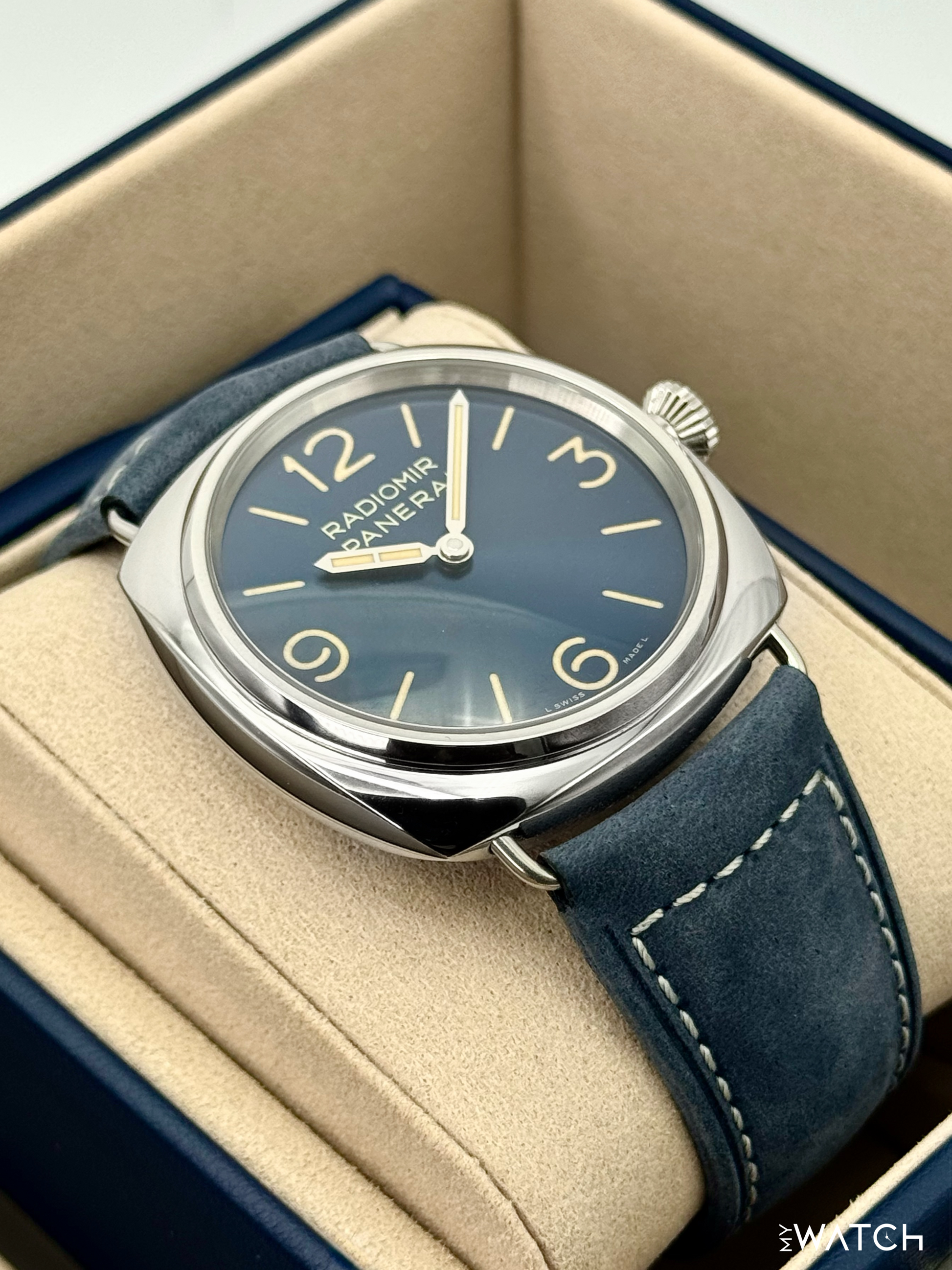 2026 Panerai Radiomir Officine 44mm PAM01383 Stainless Steel Blue Dial - MyWatchLLC