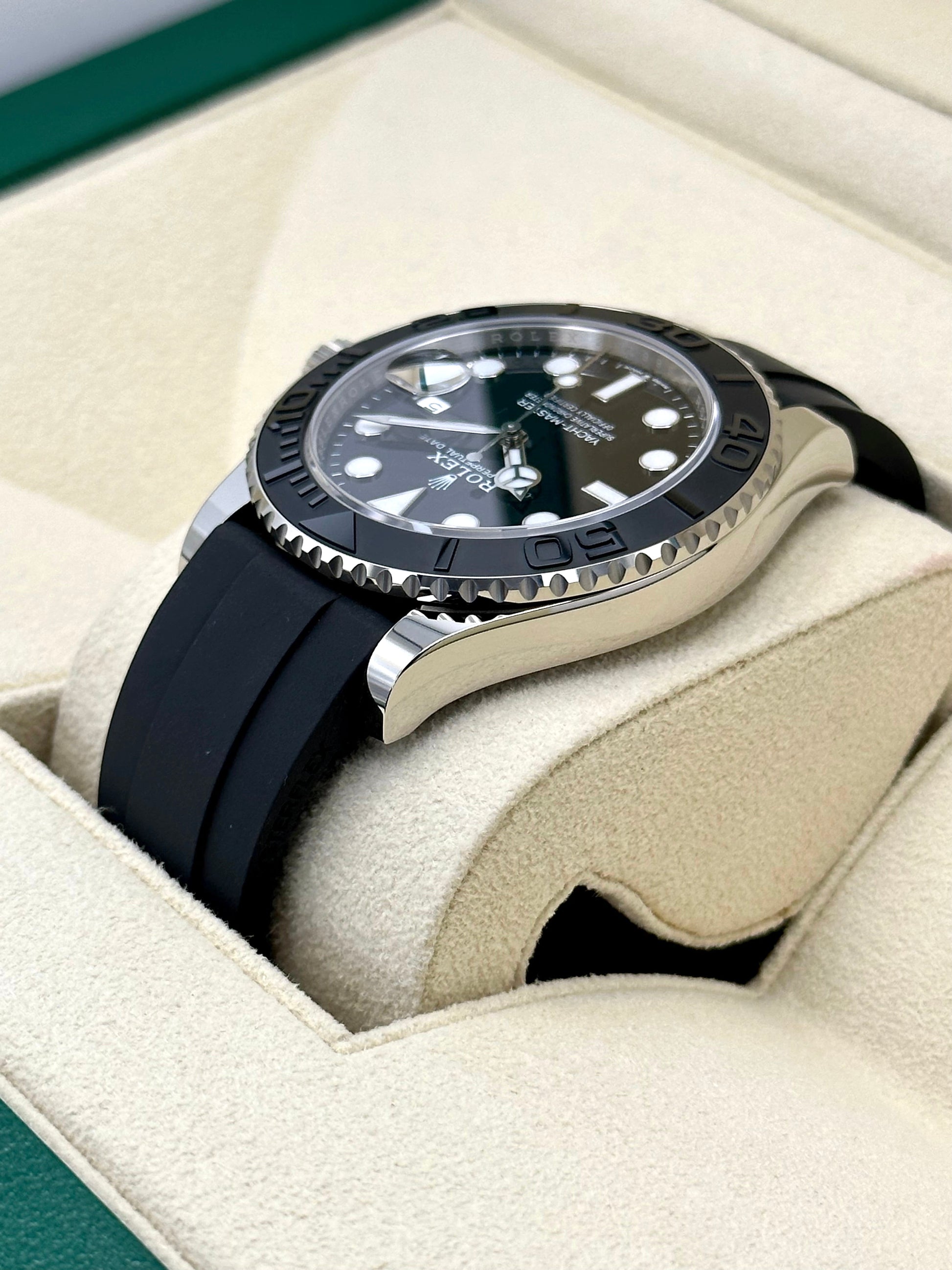 NEW 2023 Rolex Yacht-Master 42 226659 White Gold Oysterflex Black Dial - MyWatchLLC