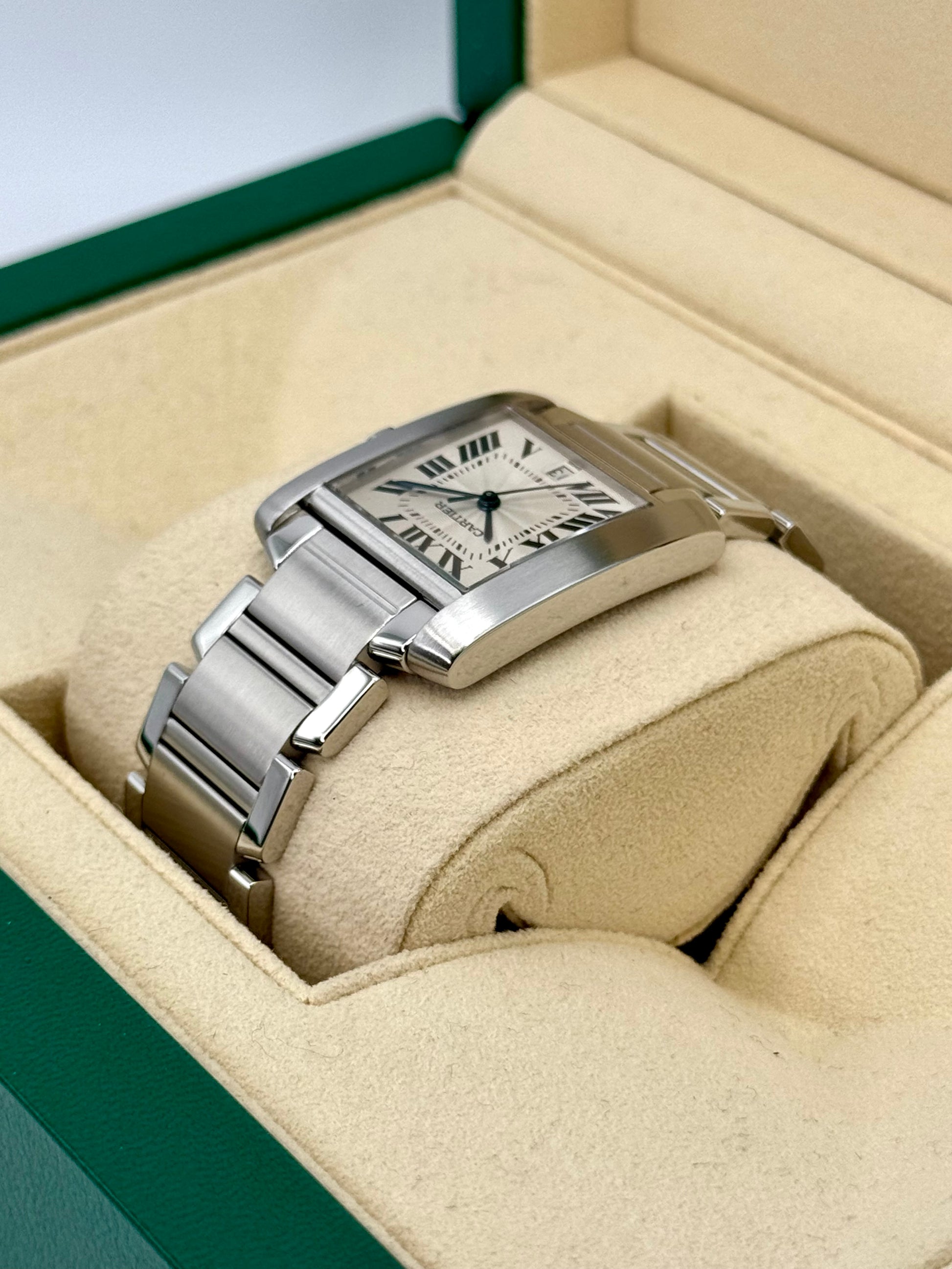 1999 Cartier Tank Francaise 28mm Stainless Steel White Dial - MyWatchLLC