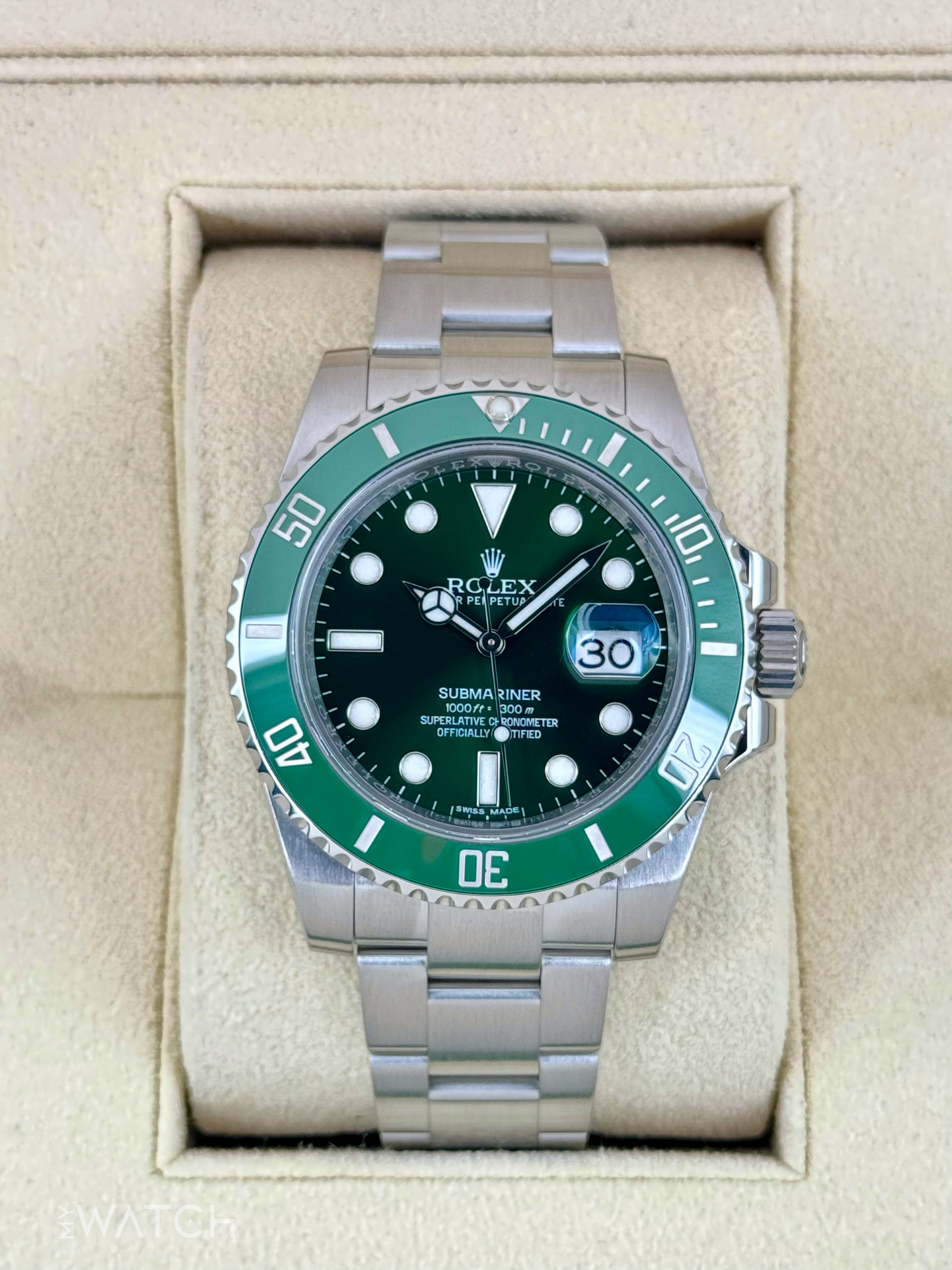 2015 Rolex Submariner “Hulk” 40mm 116610LV Green Dial - MyWatchLLC