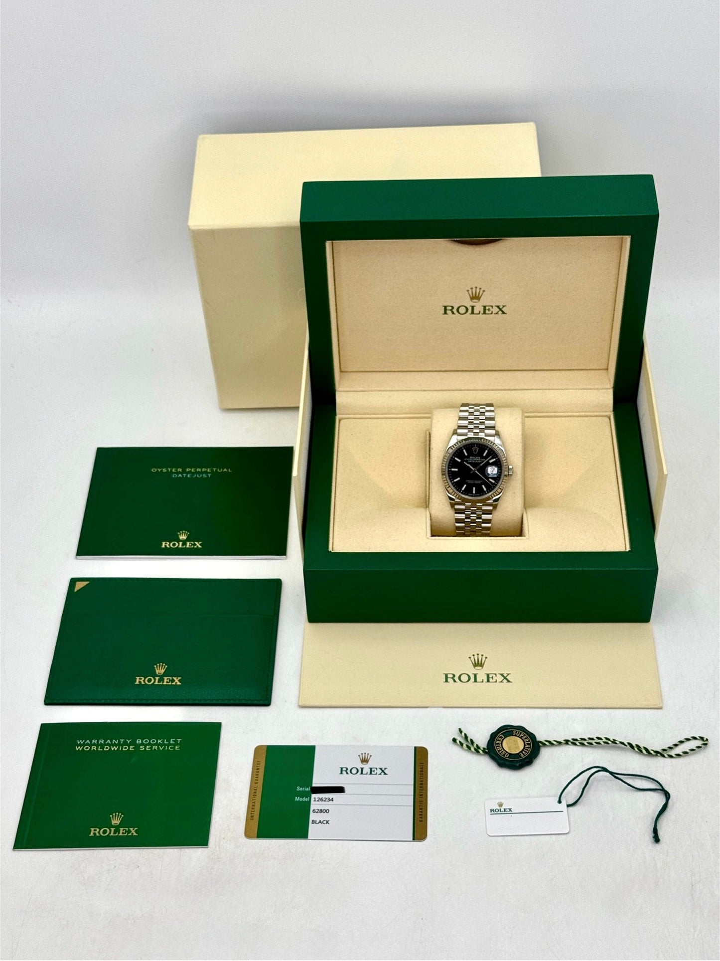 2019 Rolex Datejust 36mm 126234 Stainless Steel Jubilee Black Dial