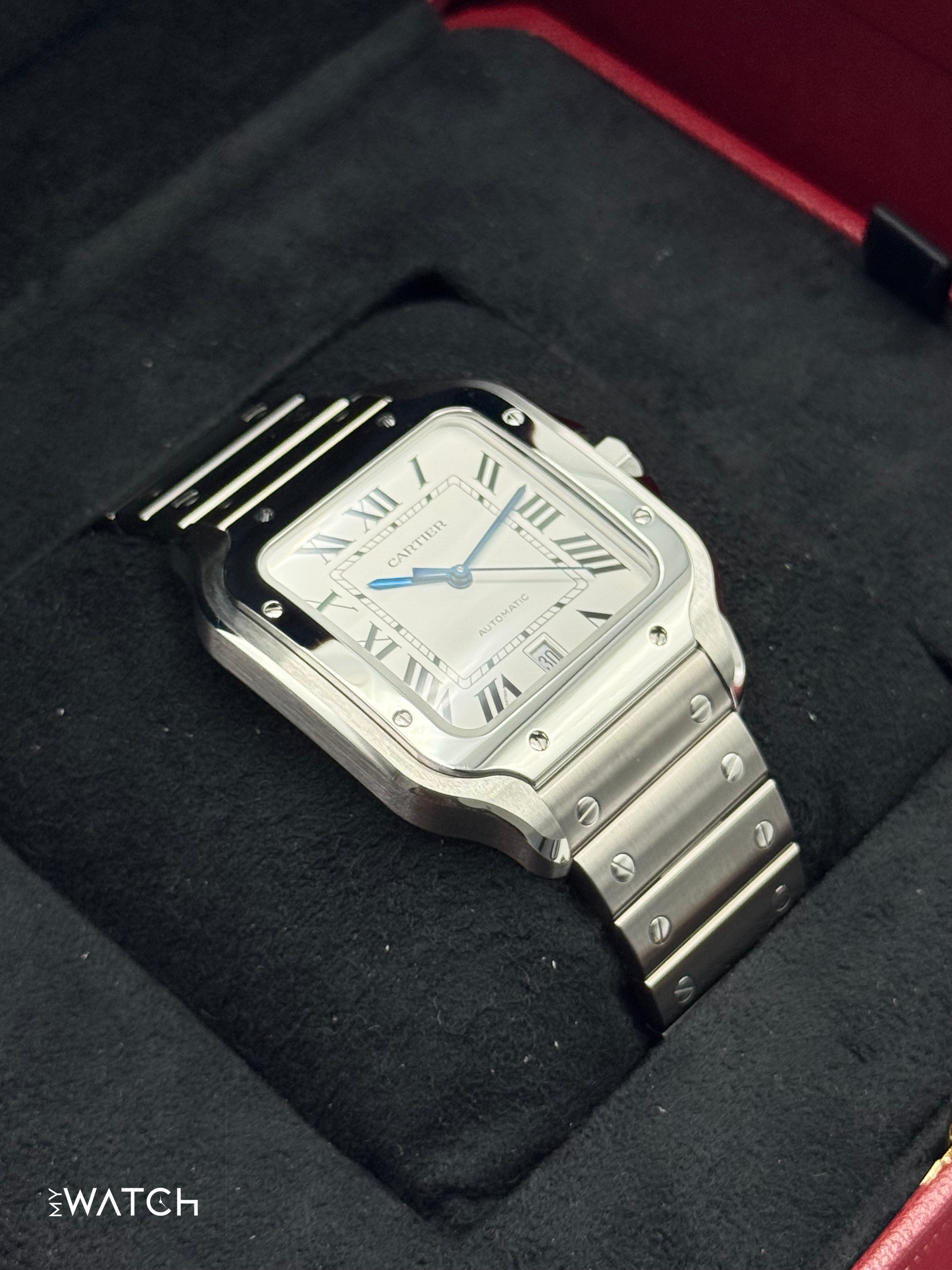 2023 Santos De Cartier 39.8mm WSSA0018 Stainless Steel White Dial - MyWatchLLC