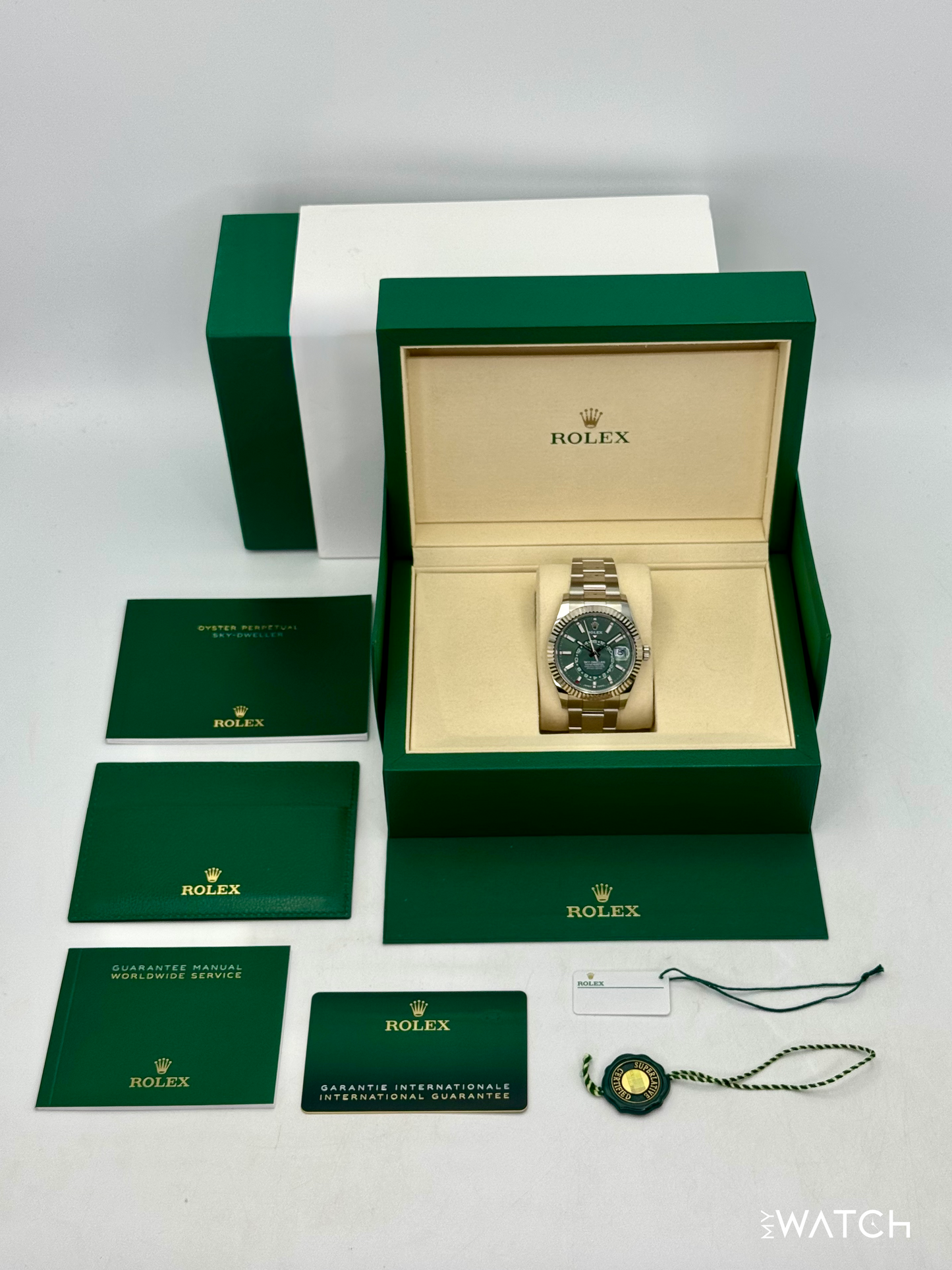 NEW 2025 Rolex Sky-Dweller 42mm 336934 Oyster Green Dial - MyWatchLLC
