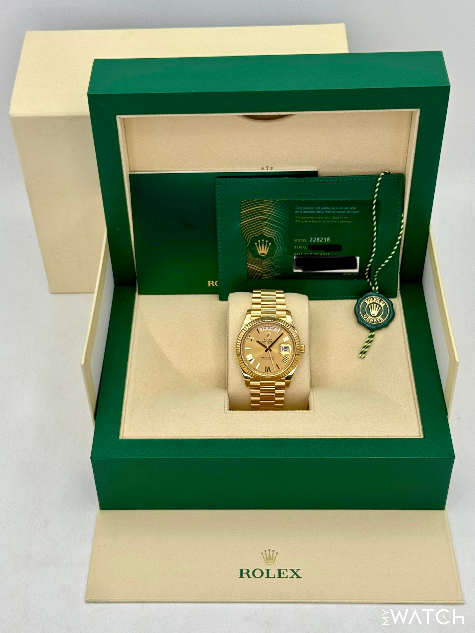 2022 Rolex Day-Date 40mm 228238 Presidential Champagne Dial - MyWatchLLC