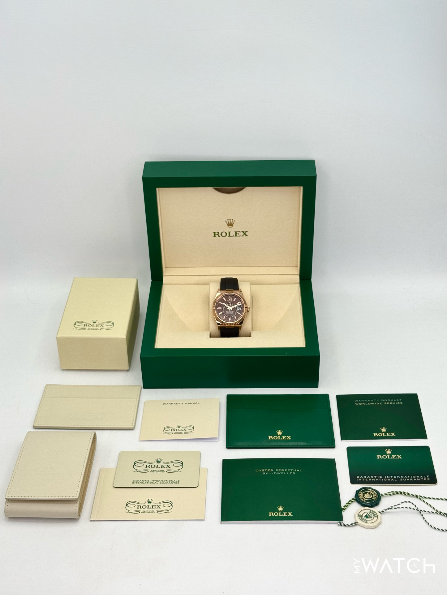 2025 CPO Rolex Sky-Dweller 42mm 326235 Rose Gold Oysterflex Chocolate Dial (CPO) - MyWatchLLC