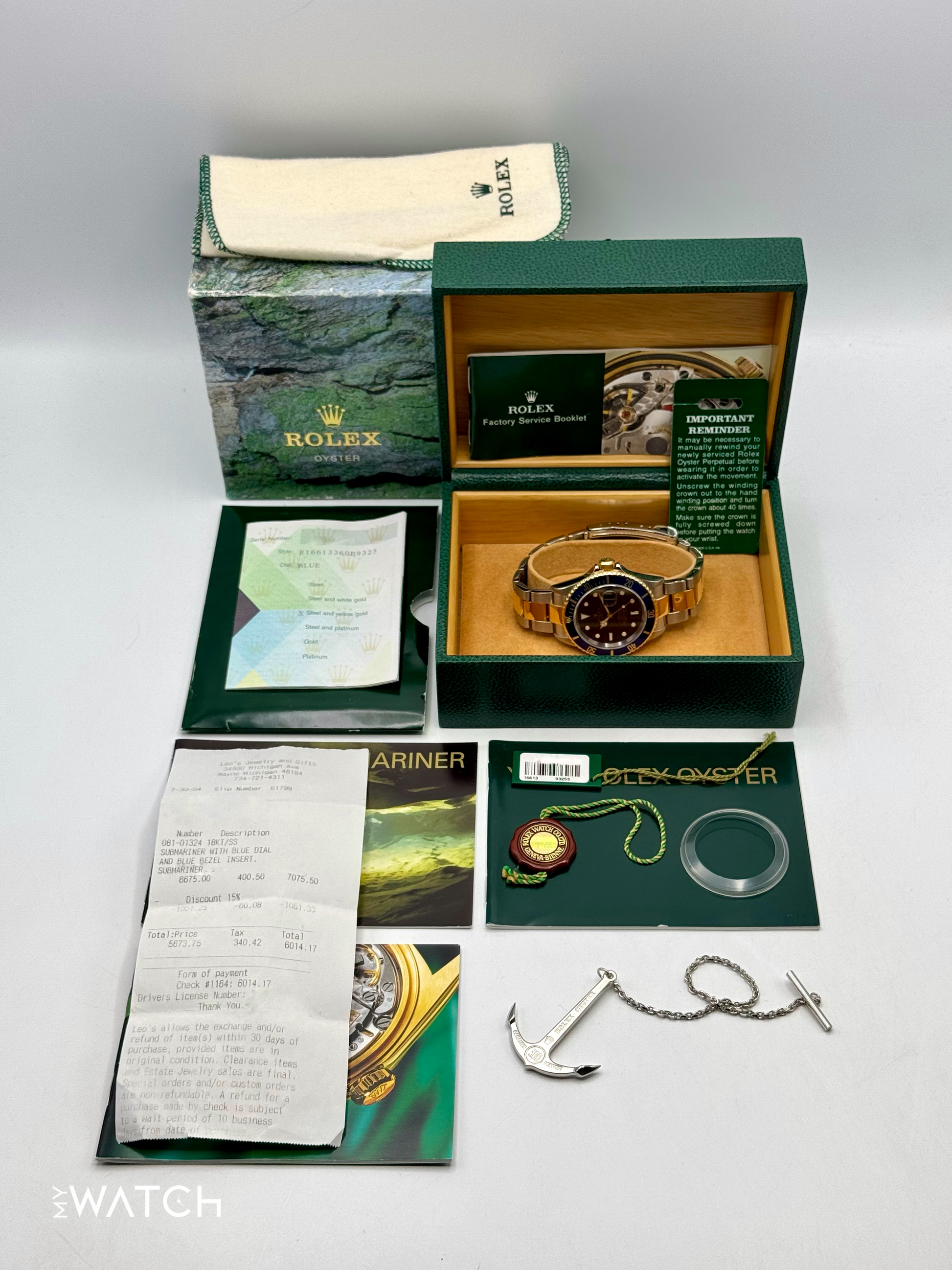 2004 Rolex Submariner "Bluesy" 40mm 16613 Two-Tone Blue Dial - MyWatchLLC