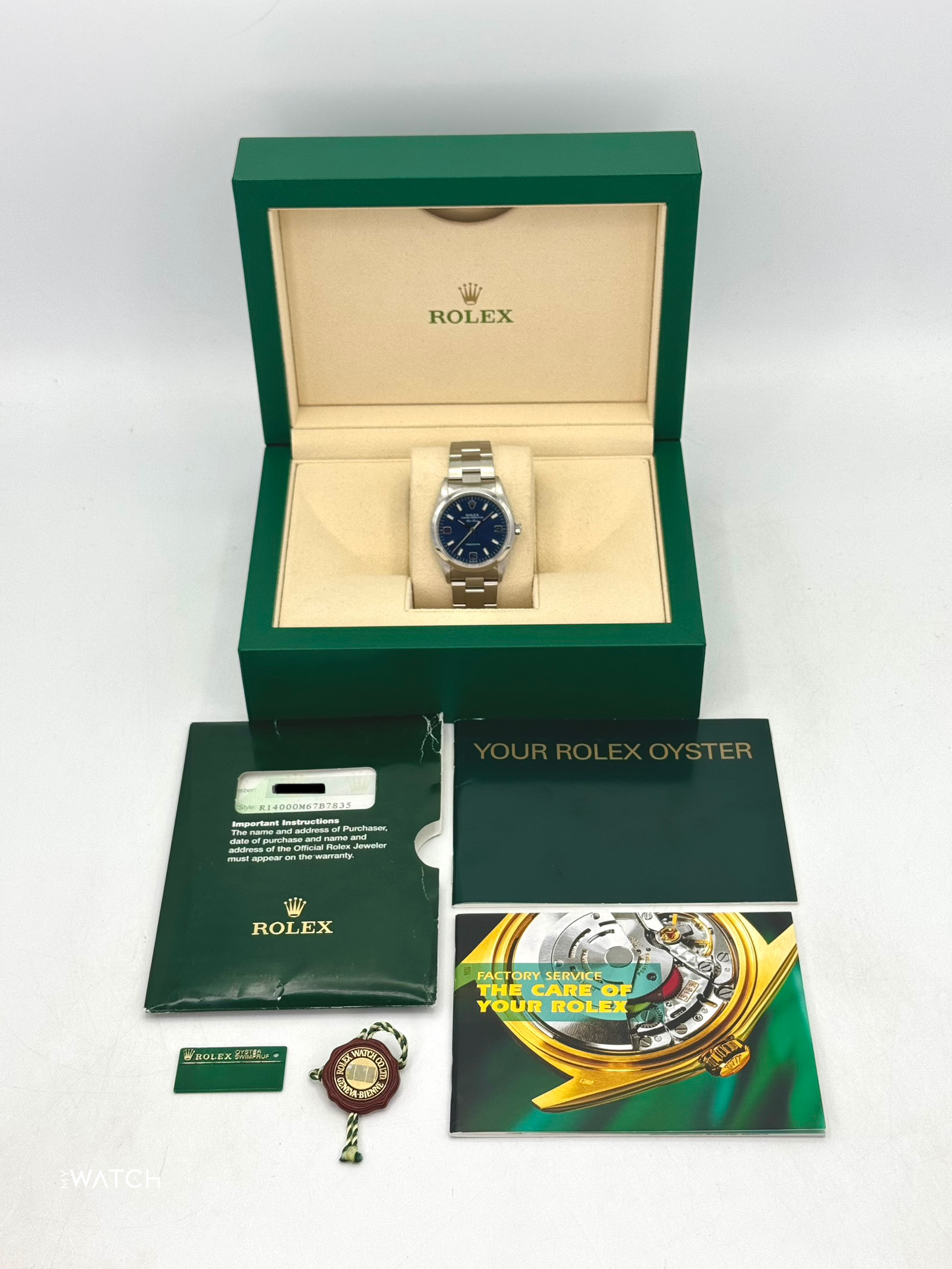 2008 Rolex Air-King 34mm 14000M Stainless Steel Blue Dial - MyWatchLLC