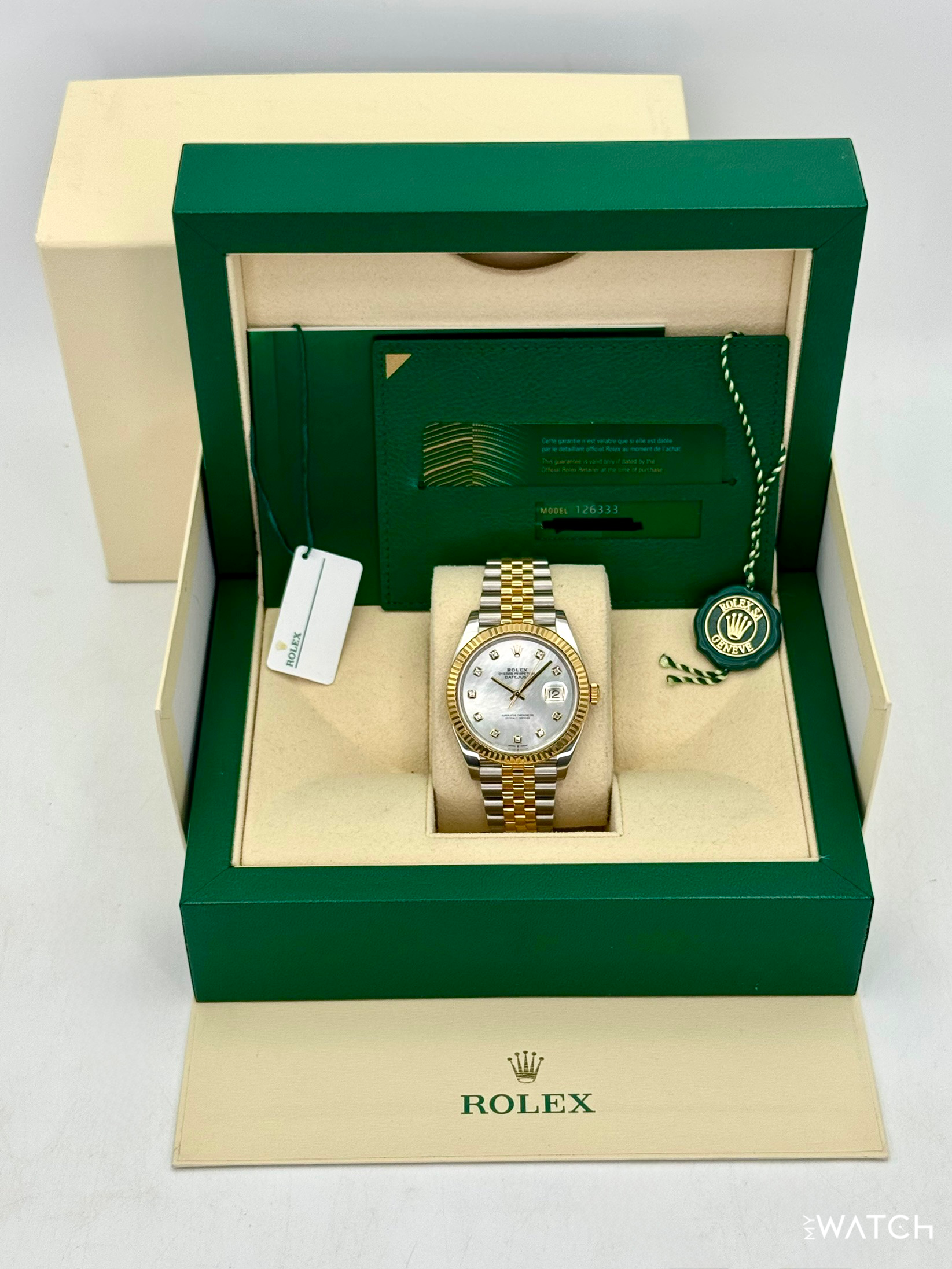 2020 Rolex Datejust 41mm 126333 Two-Tone Jubilee MOP Diamond Dial - MyWatchLLC
