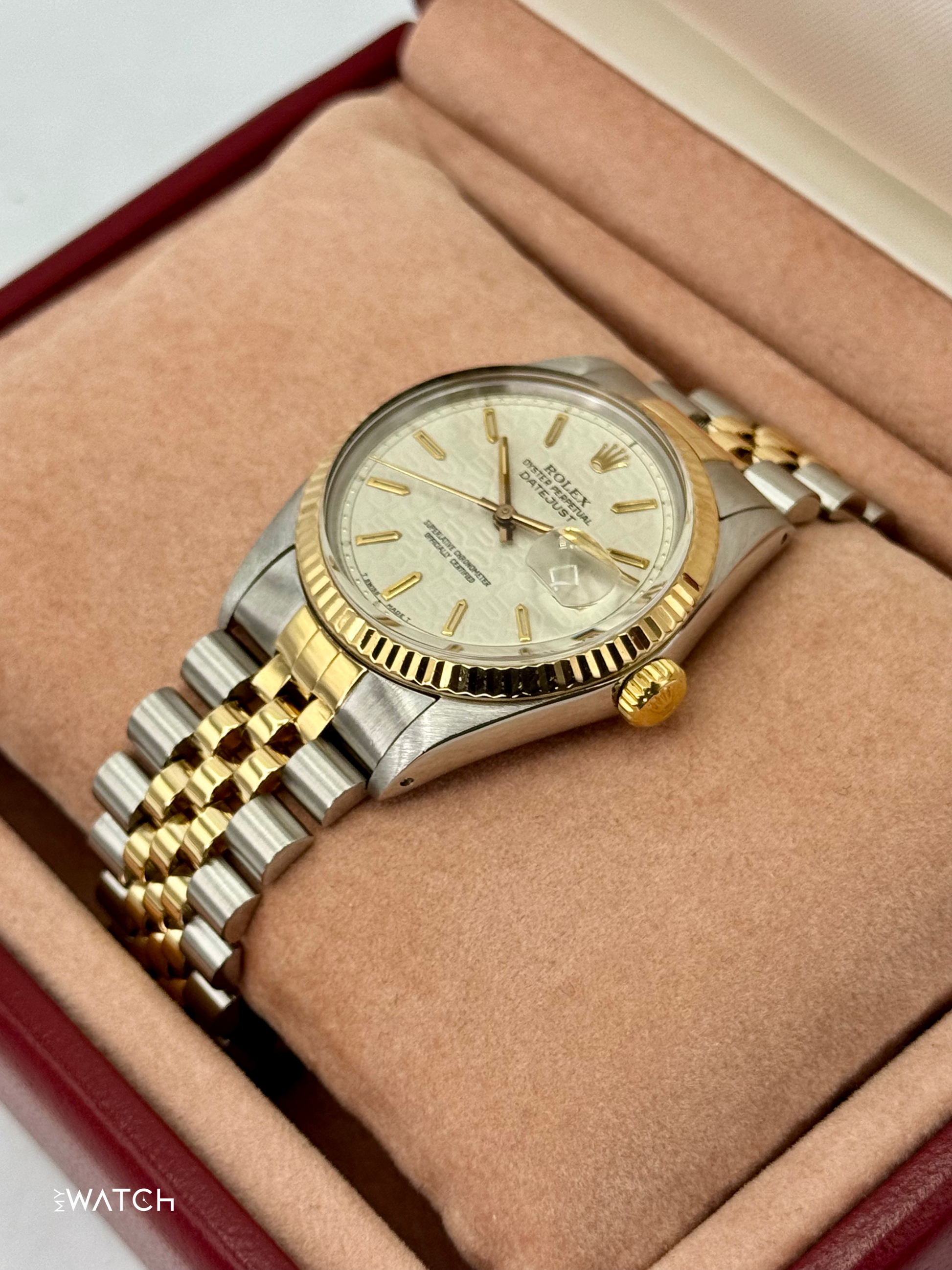1987 Rolex Datejust 36mm 16013 Two-Tone Jubilee Ivory Anniversary Dial - MyWatchLLC