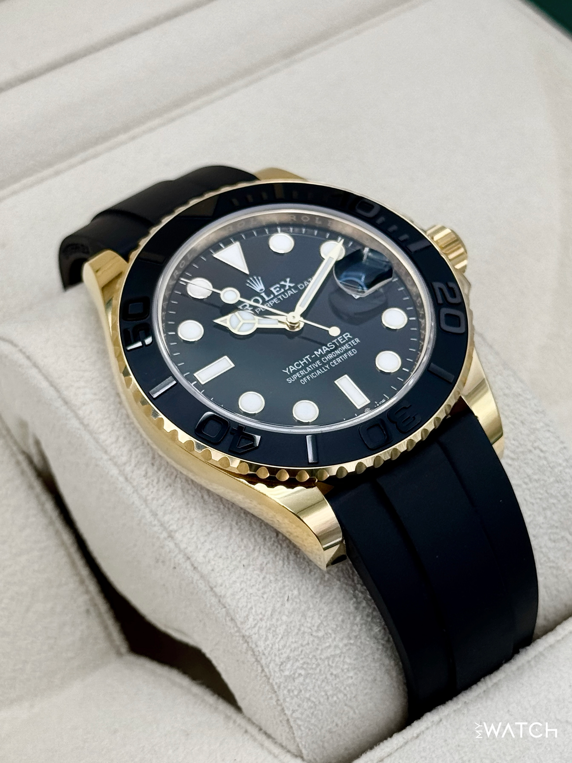 2025 Rolex Yacht-Master 42mm 226658 Yellow Gold Oysterflex Black Dial - MyWatchLLC