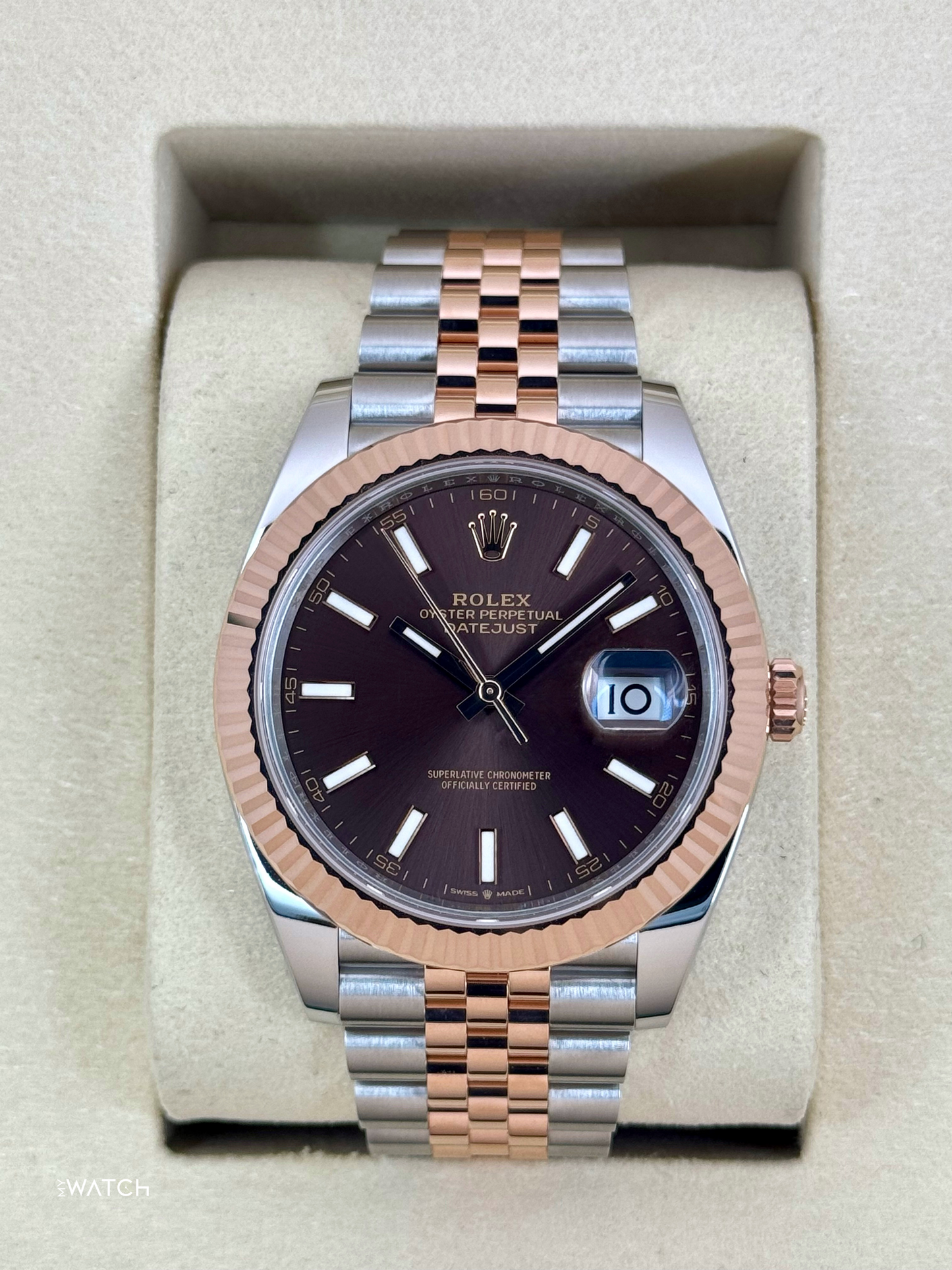 NEW 2025 Rolex Datejust 41mm 126331 Two-Tone Rose Gold Chocolate Dial - MyWatchLLC