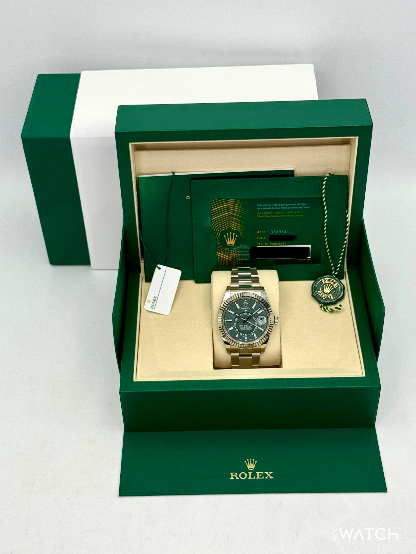 NEW 2025 Rolex Sky-Dweller 42mm 336934 Oyster Green Dial - MyWatchLLC