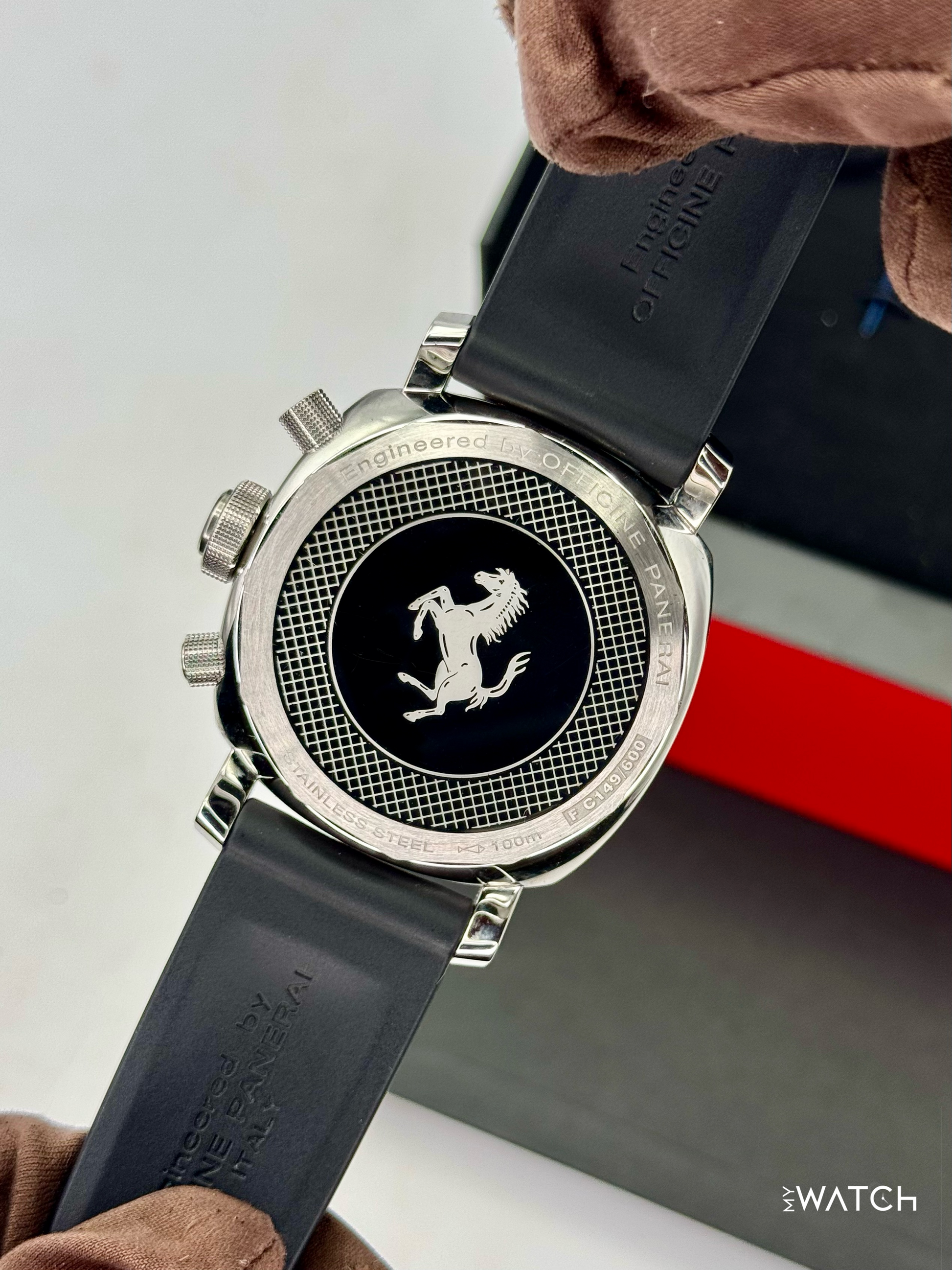2008 Panerai Ferrari GT Chronograph 45mm F6656 Stainless Steel Red Dial - MyWatchLLC