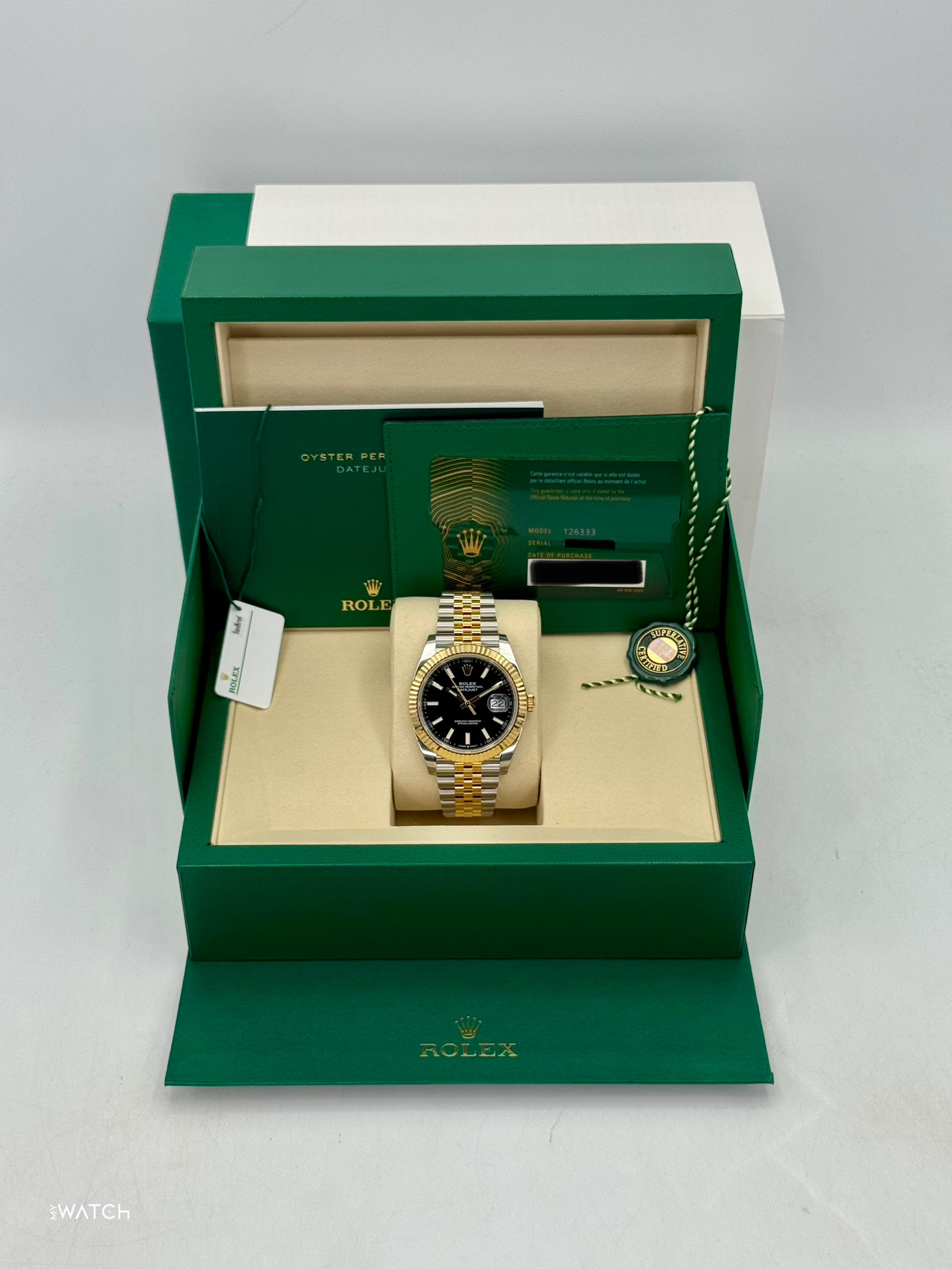 NEW 2025 Rolex Datejust 41mm 126333 Two-Tone Jubilee Black Dial (STICKERED) - MyWatchLLC